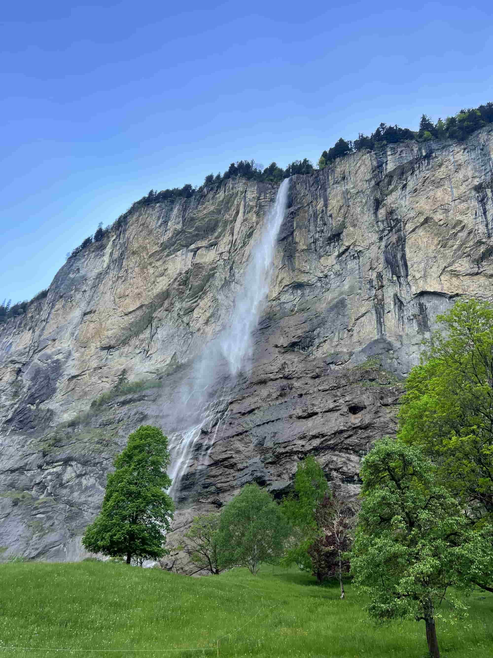 Staubbach Falls Cascading in Lauterbrunnen Valley