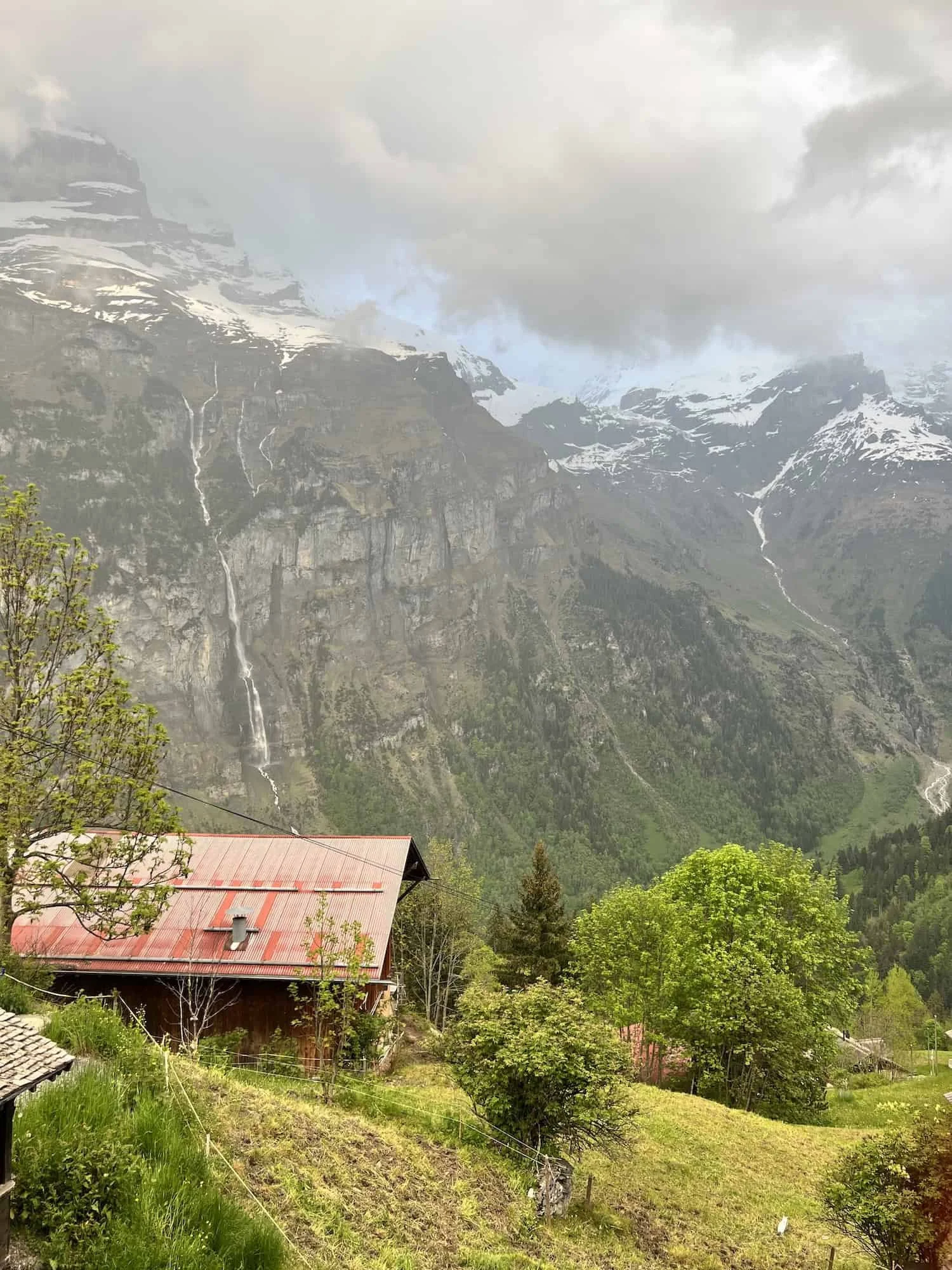 Golden Hour Views from Gimmelwald Mountain Hostel