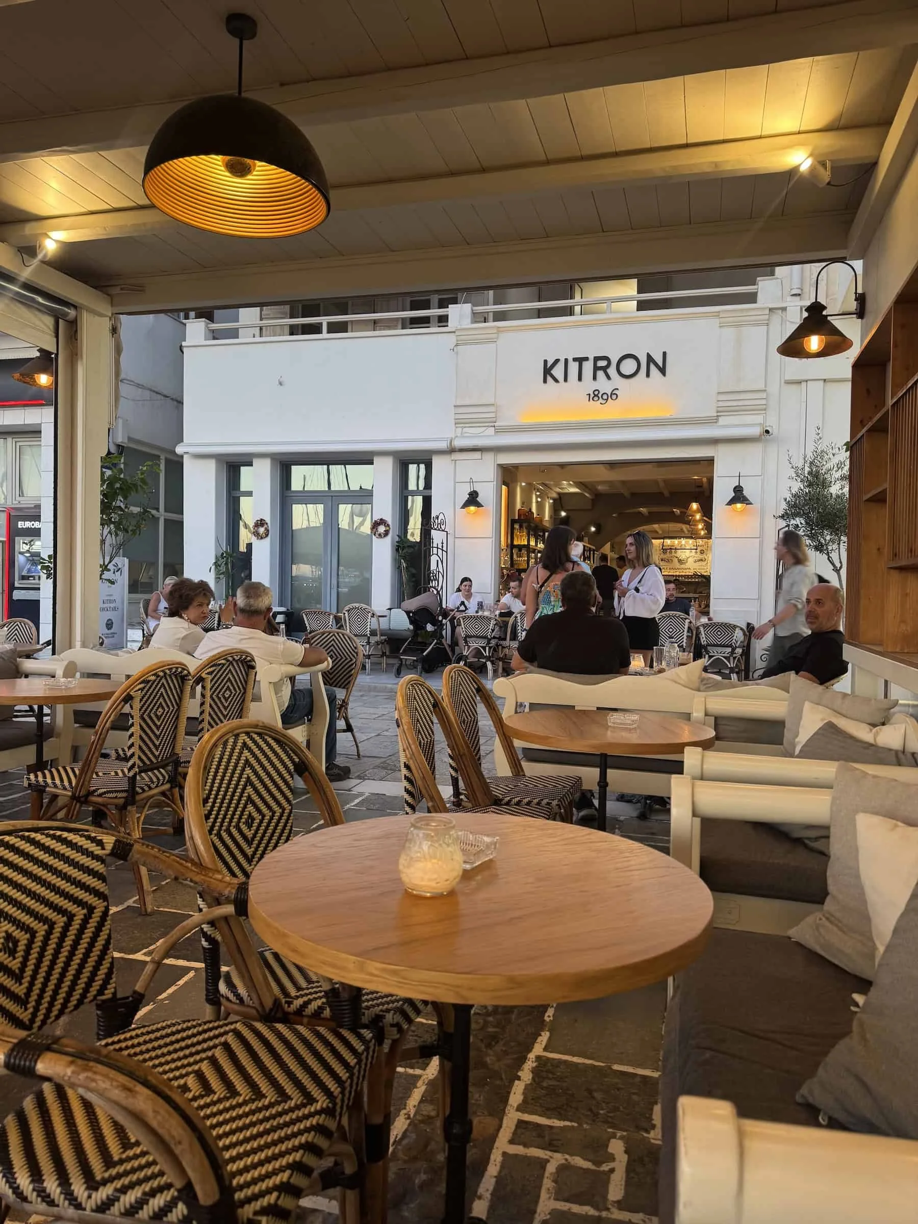 Evening at Kitron Café on the Naxos Waterfront