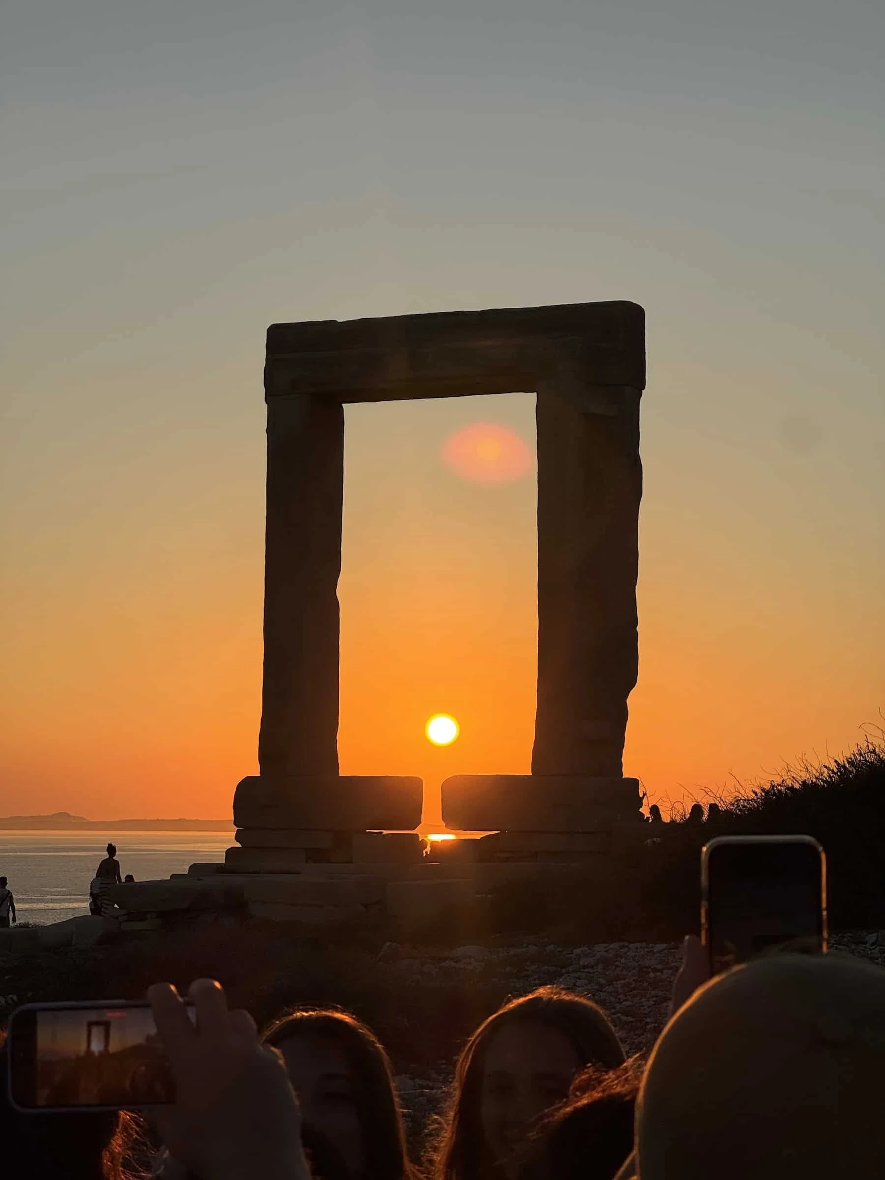 Sunset at the Temple of Apollo Portara in Naxos