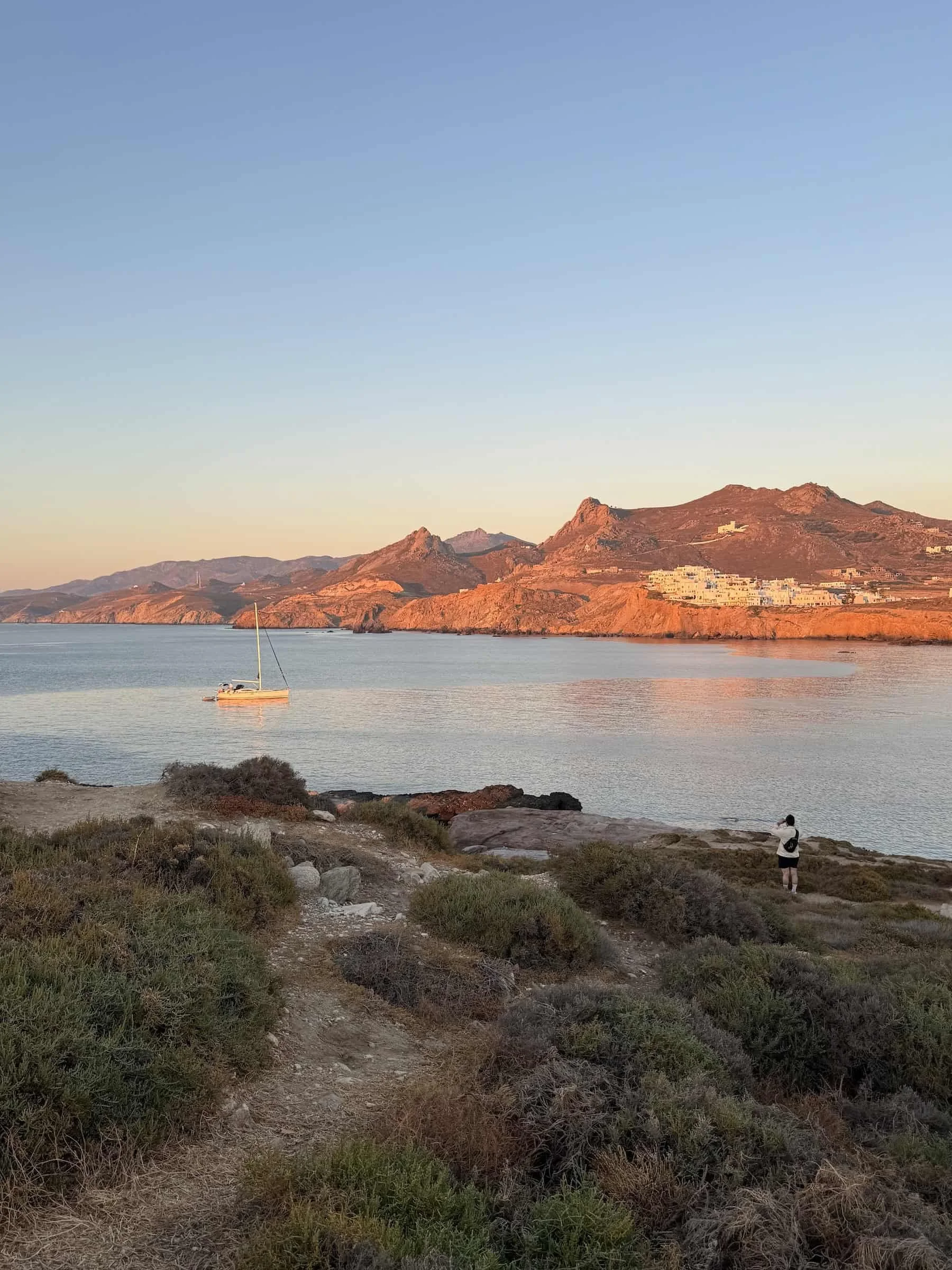 Golden-Hour Coastline View Near the Portara