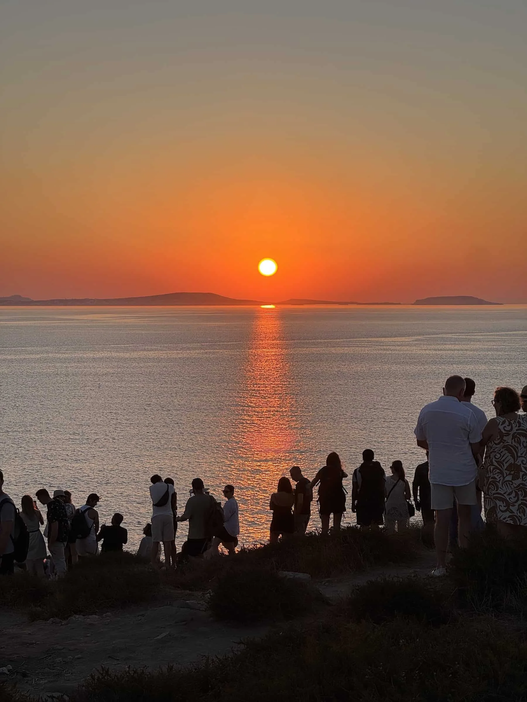 Aegean Sunset Crowd by the Temple of Apollo