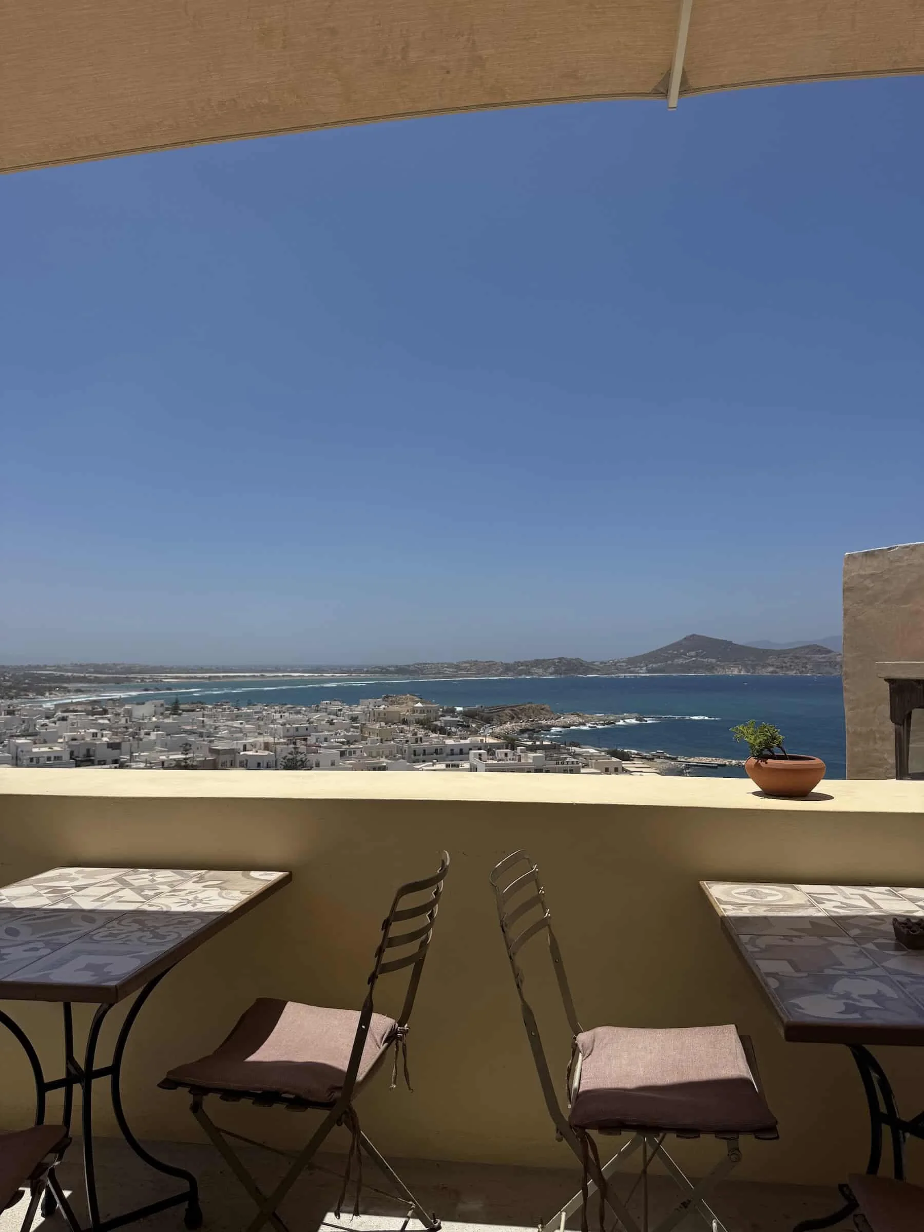 Rooftop Terrace View of Chora and the Aegean Sea