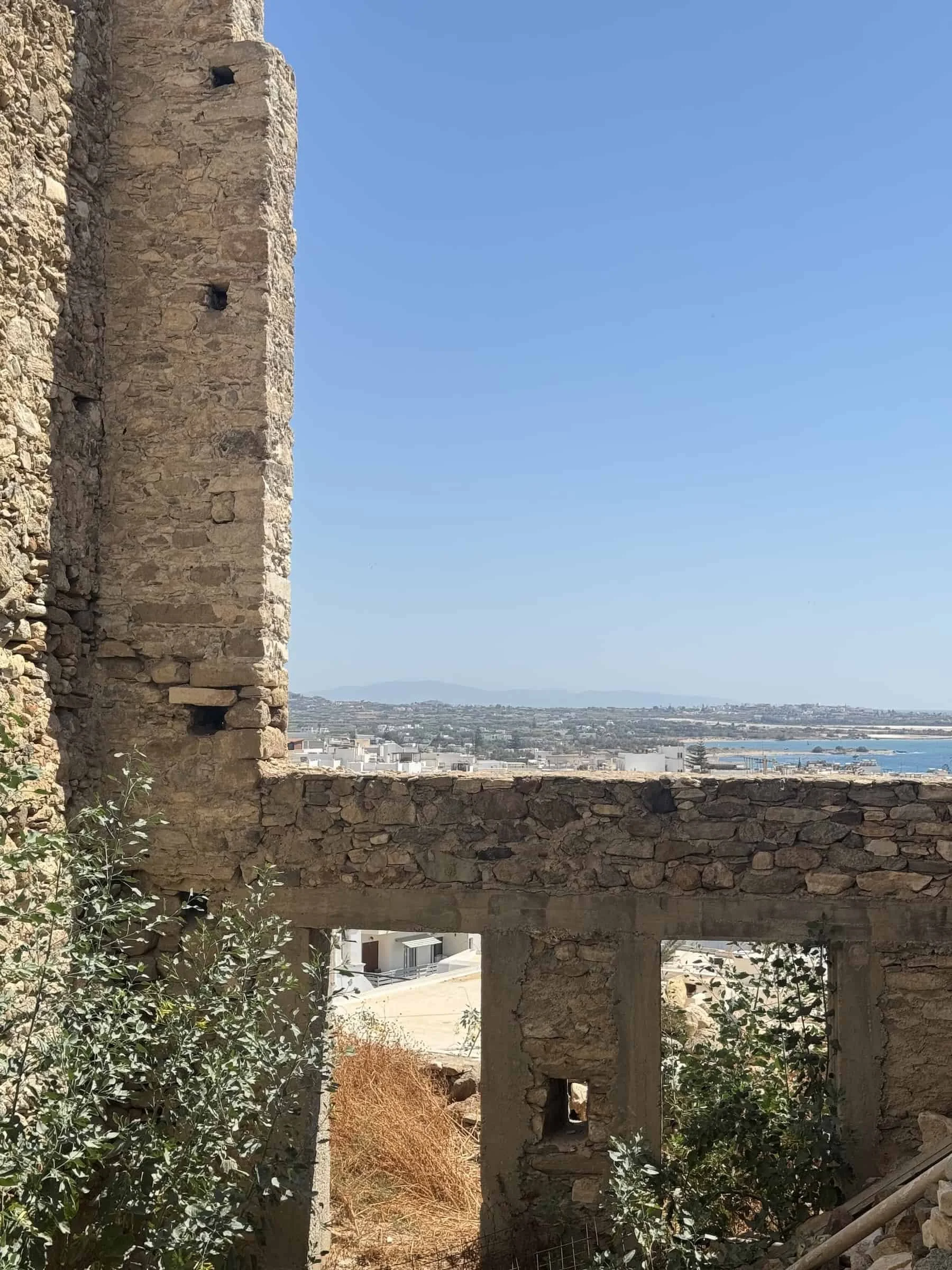 Stone Ruins Overlooking Naxos Town in the Kastro