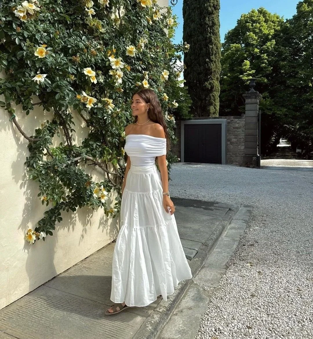 White Linen Maxi for a 2-Day Naxos Trip