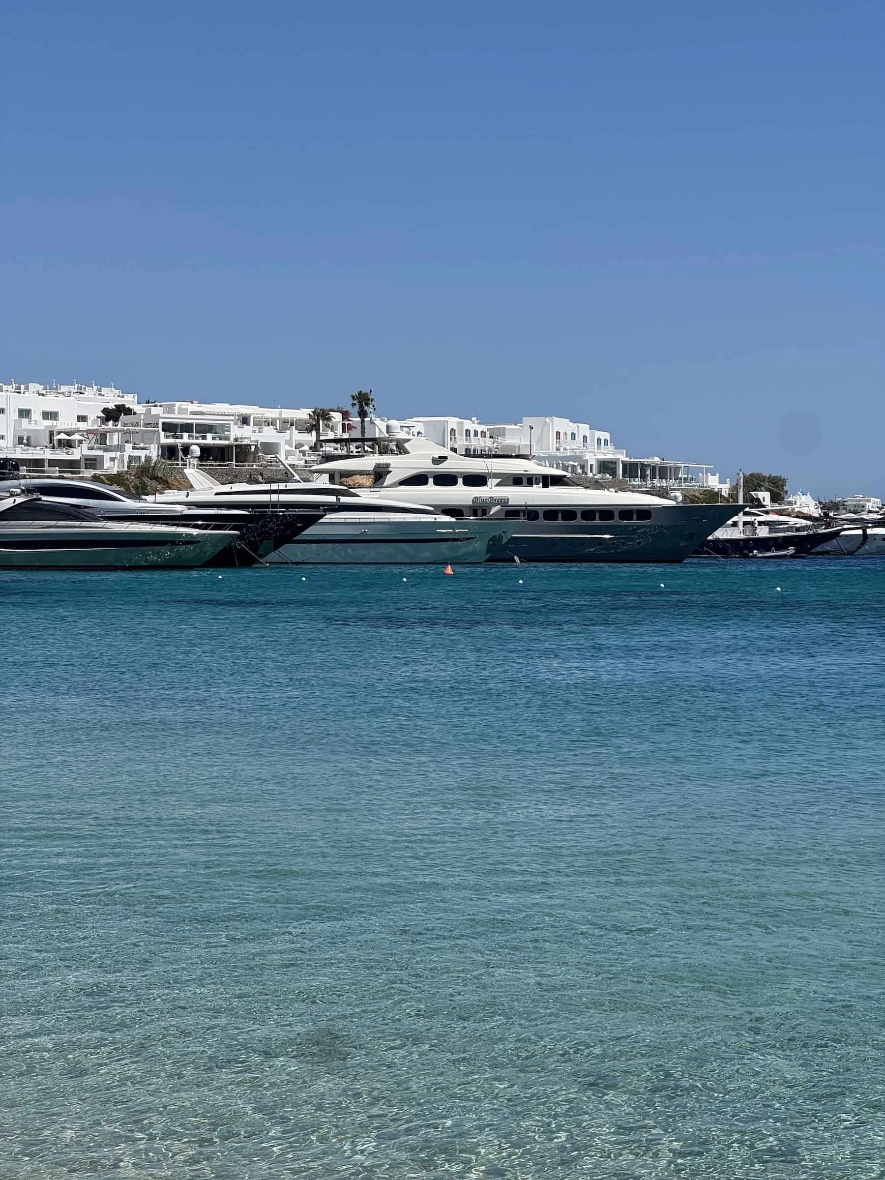 Luxury Yachts at Nammos Beach Mykonos