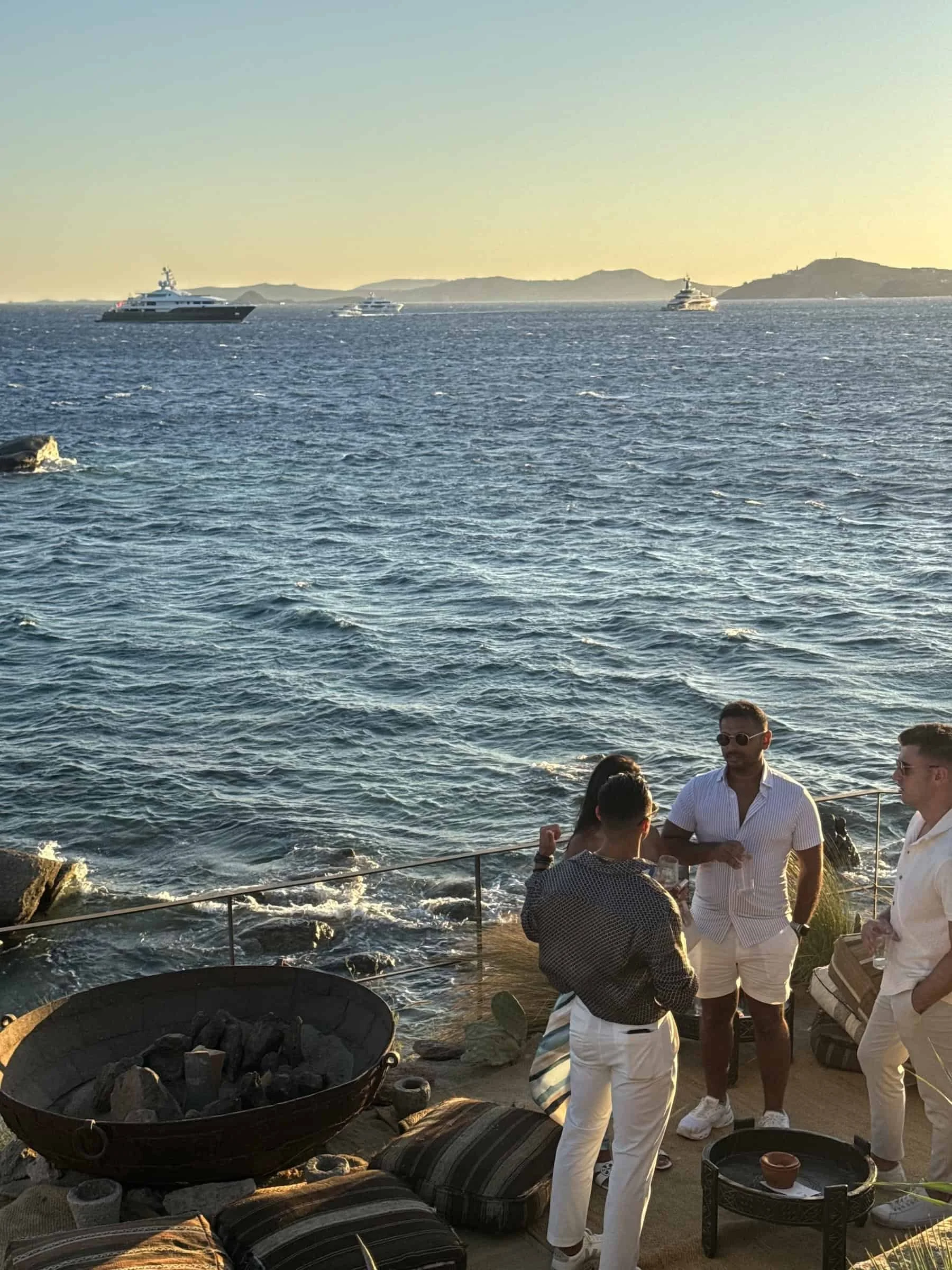 Scorpios Mykonos Sunset Drinks Aegean View