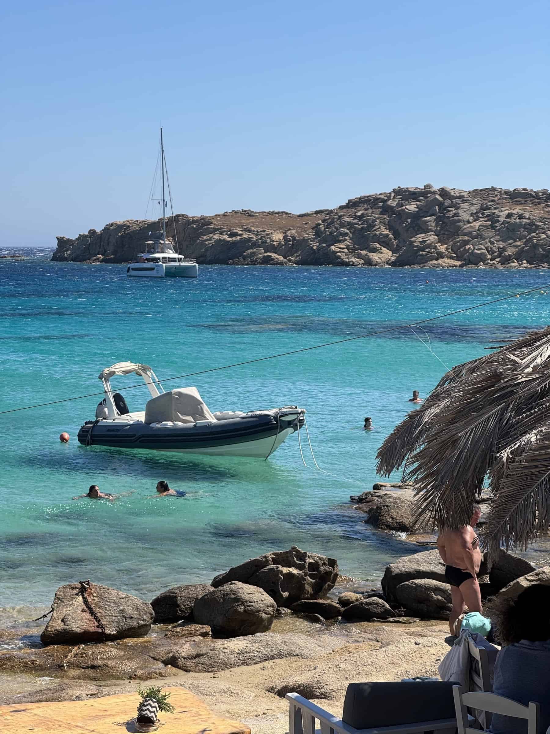 Paraga Beach Cove Mykonos Boats