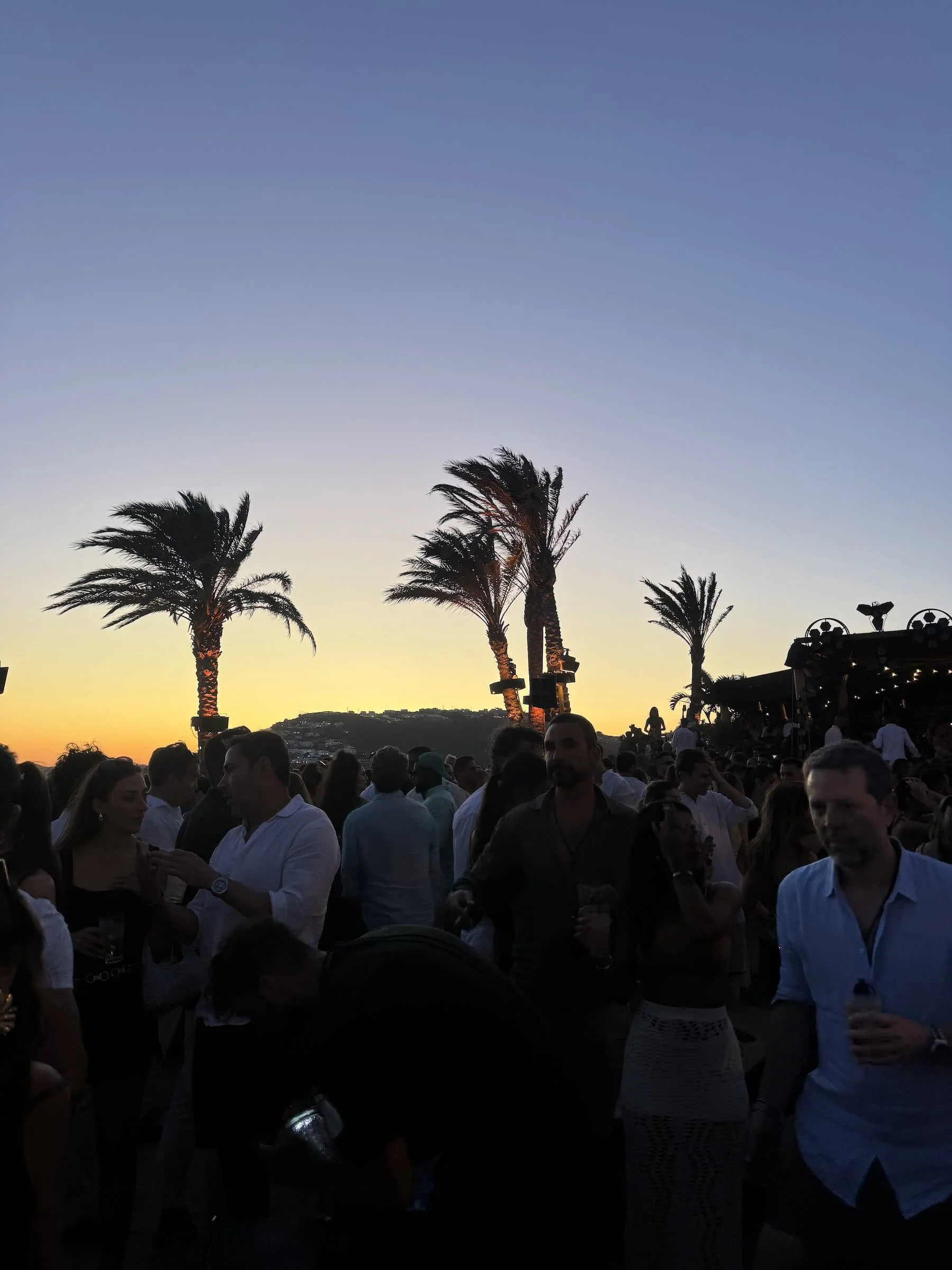 Scorpios Mykonos Sunset Party Crowd