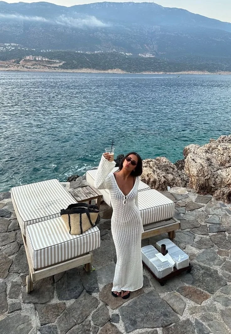 Crochet Cover-Up Dress Mykonos Beach Club Look