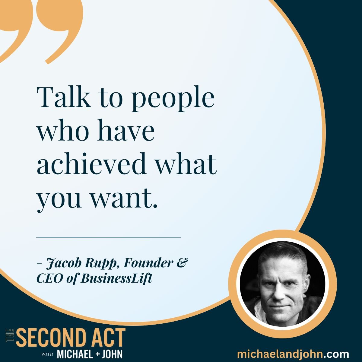 Unlock the path to success by engaging with those who've already reached the summit 🚀 #JacobRupp reminds us: 'Talk to people who have achieved what you want.' Connect, learn, and grow! #BusinessLift #SuccessTips #BusinessCoaching #Networking