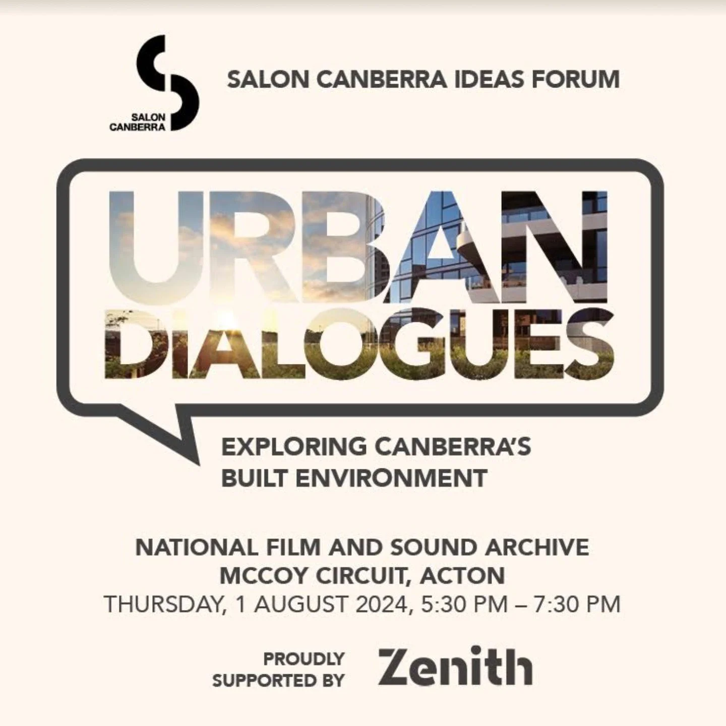 Delighted to be part of the next @salon_canberra, where Rob will join leading design thinkers Dr Erin Hinton and Felicity Stewart to explore how to create dynamic and inclusive cities. Details and registrations via Eventbrite: https://salon-canberra-