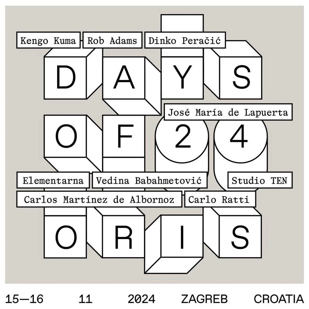 Honoured and delighted to be invited to speak in Zagreb at the international architecture festival, Days of Oris 24. Thank you @oris_house_of_architecture.