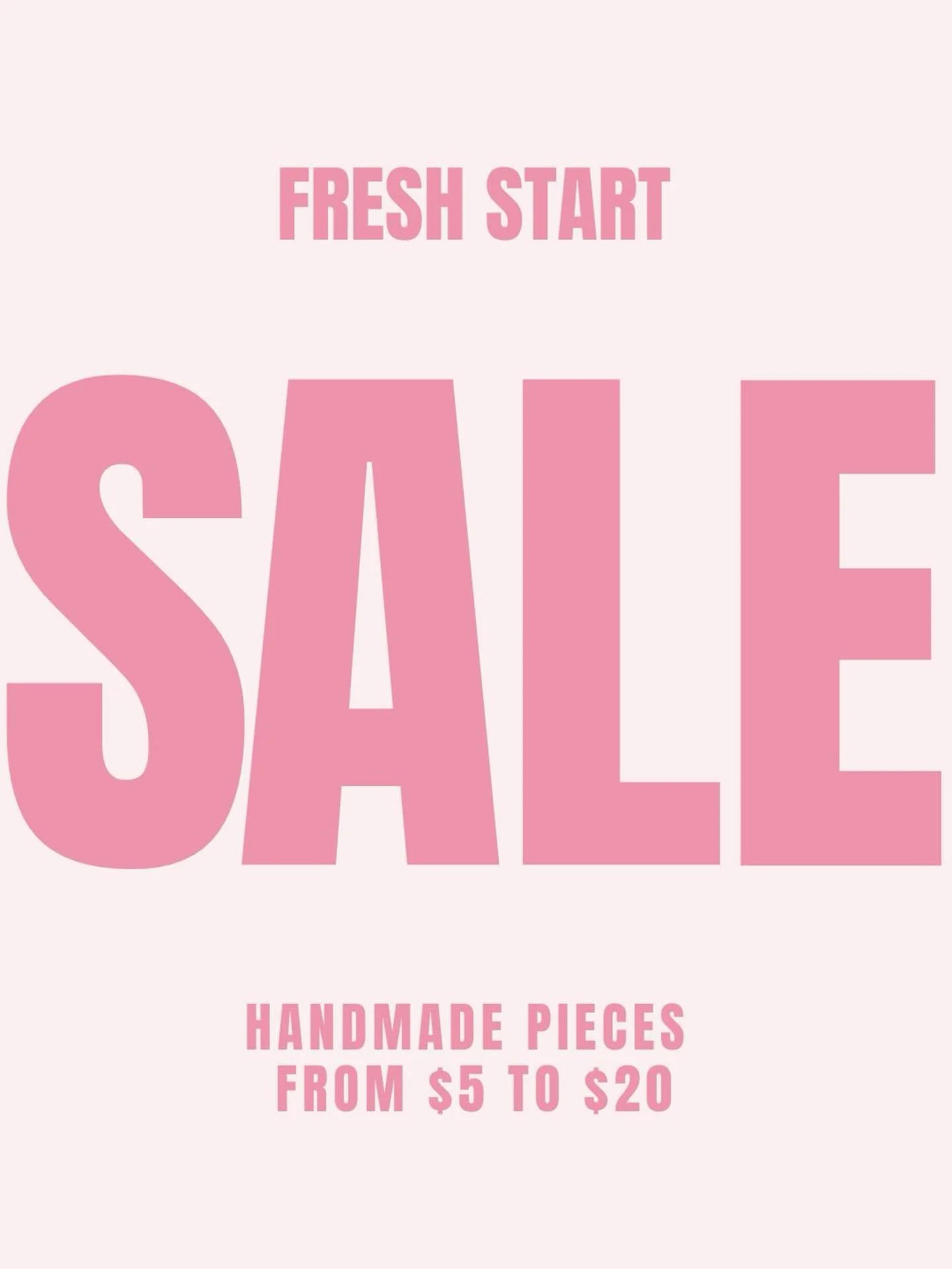 🎉Our Fresh Start sale is live! 🎉 Shop handmade pieces from $5 to $20 

We&rsquo;re changing some things up this year, and need to make room for a new collection. Get ready for new elevated pieces made from sustainable materials &amp; hand crafted i