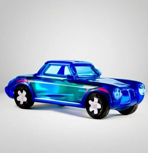 Resin vintage sports car with working wheels