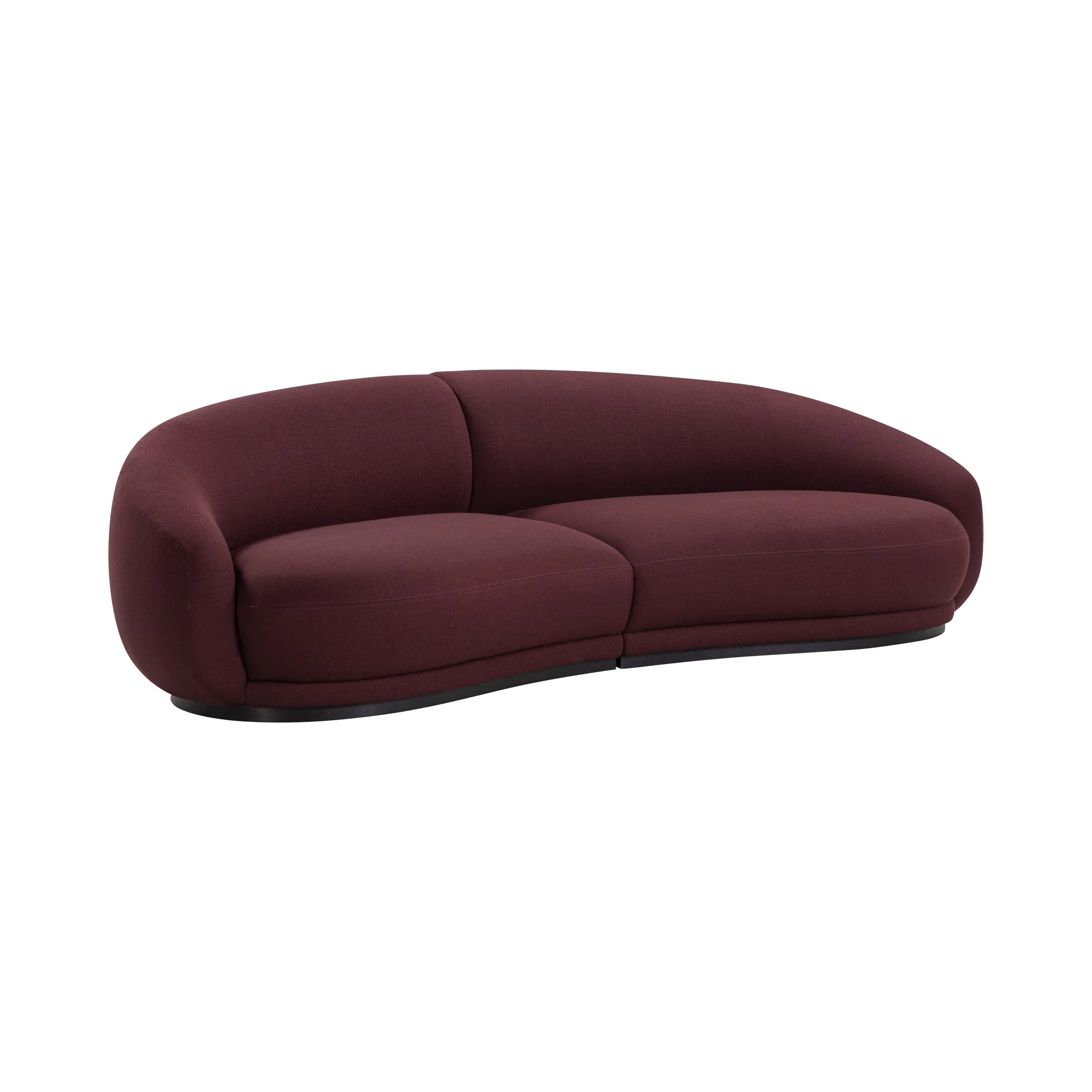 Wendelbo New Arrival | Montholon Curved 3 Seater Sofa in Dark Plum 