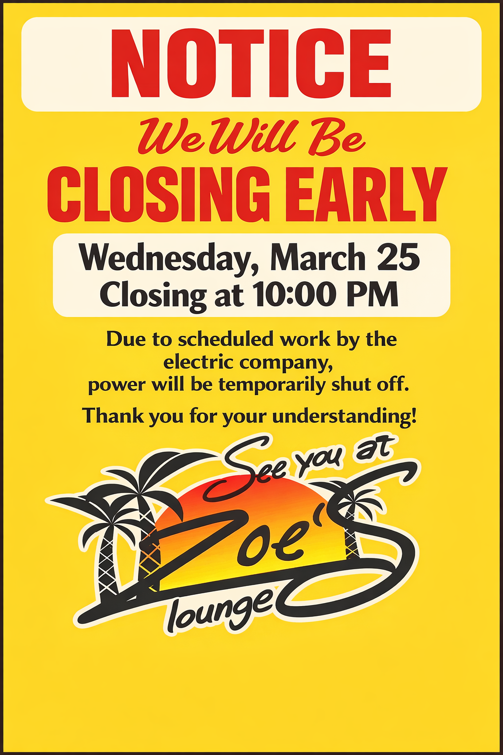 Closing Early