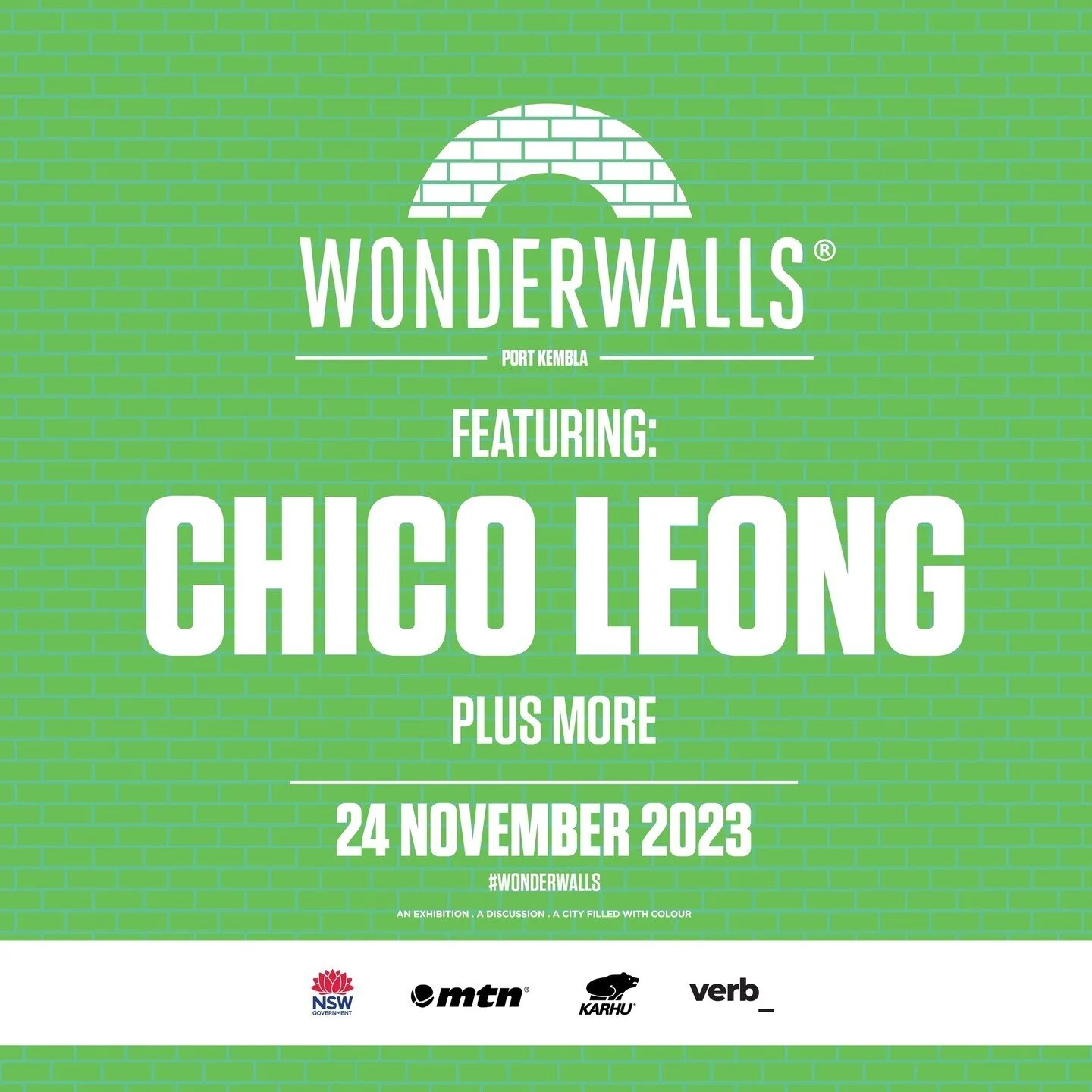 Joining #WonderwallsFestival 2023 is Melbourne's own, @chico.wun who'll be translating his signature studio style onto the public canvas from November 24th in Port Kembla.⁠
⁠
---⁠
Wonderwalls Festival is made possible by the support of @ourregionalns