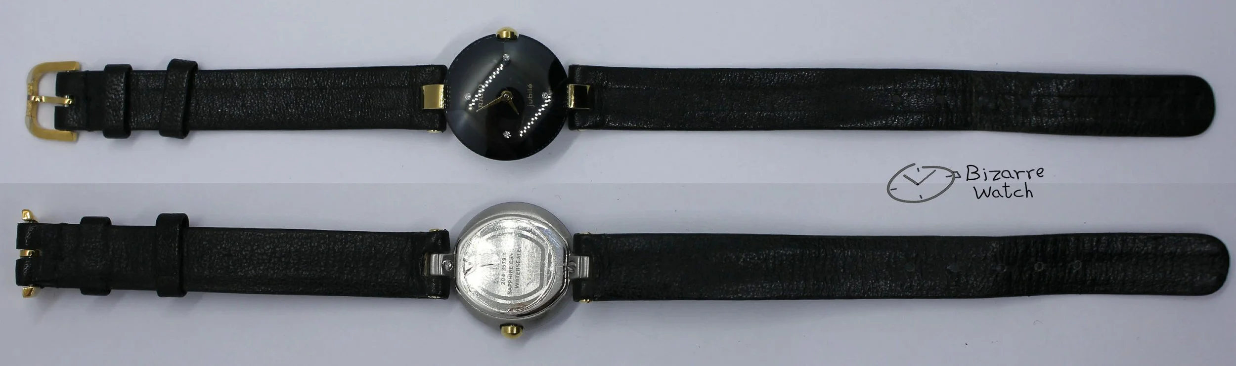 4 Diamonds 18K Gold Rado Coupole Jubile 204.3579.4 204.3579.4N Domed Sapphire Crystal original Leather Strap Watch