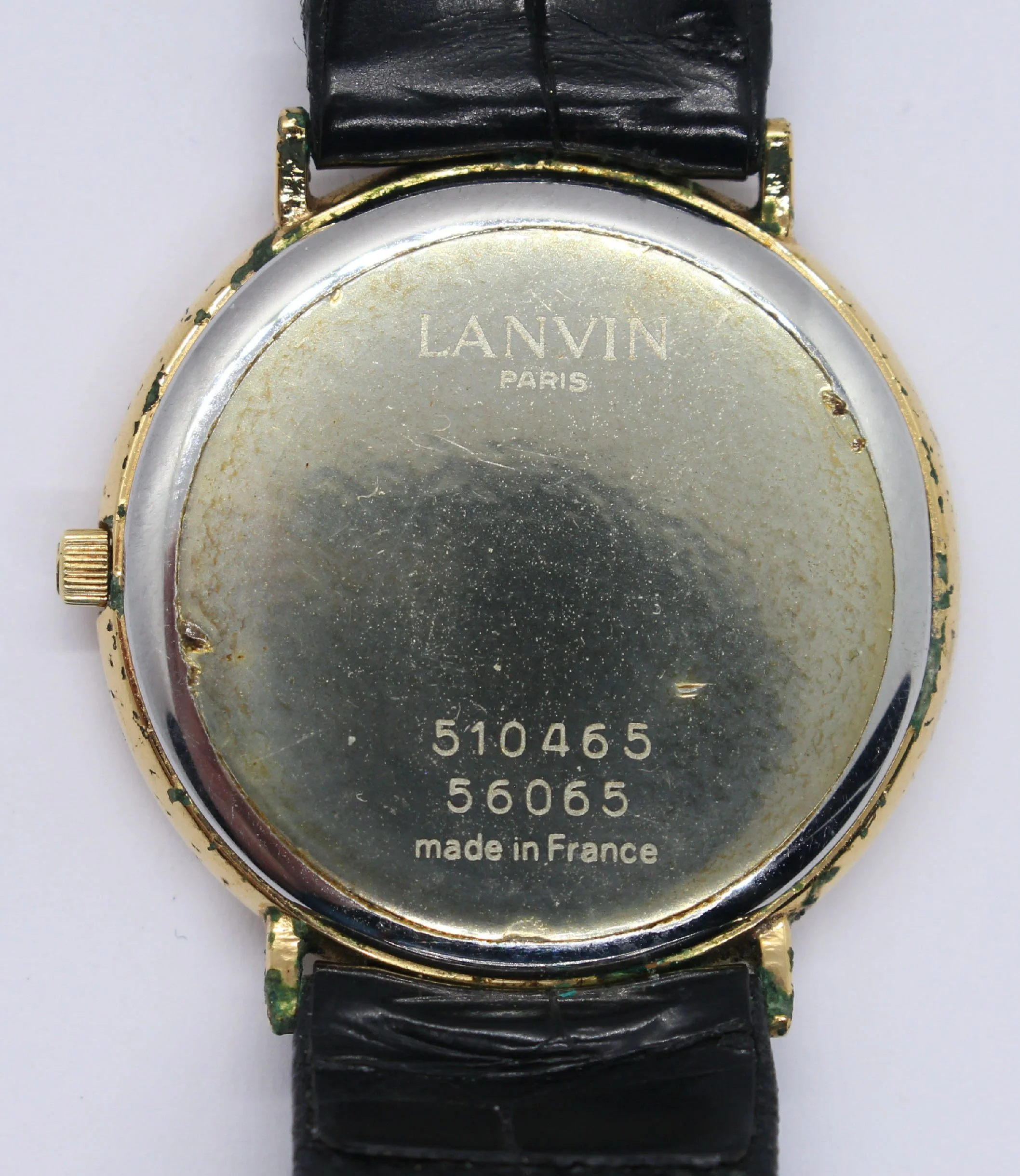 caseback Vintage Goldplated Lanvin Michel Herbelin Watch Made In France watch men women ladies unisex bizarre