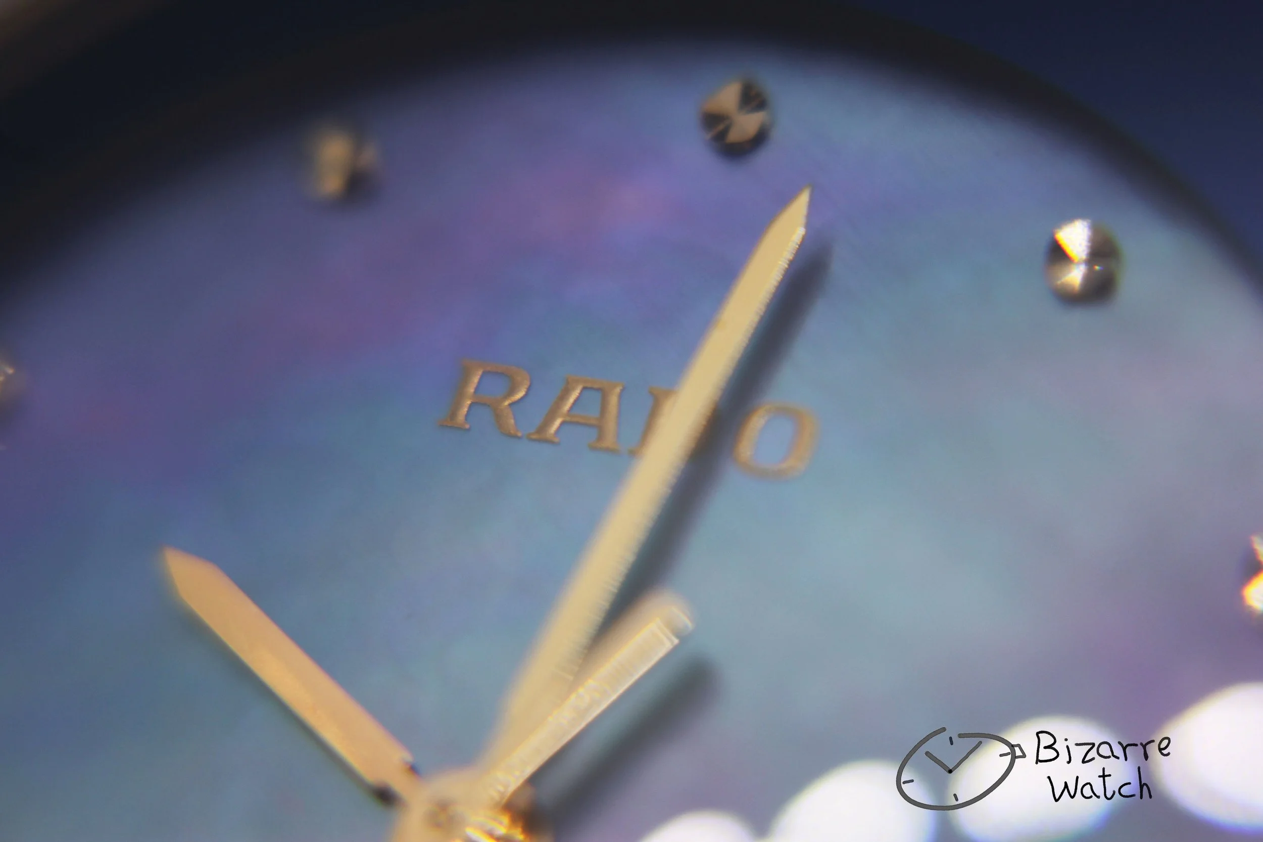 dial 090 hands logo vintage MOP mother of pearl Dial Scratchproof RADO Coupole 33mm Blue Ceramic 129.0358.3 Watch women men unisex bizarrewatch bizarre