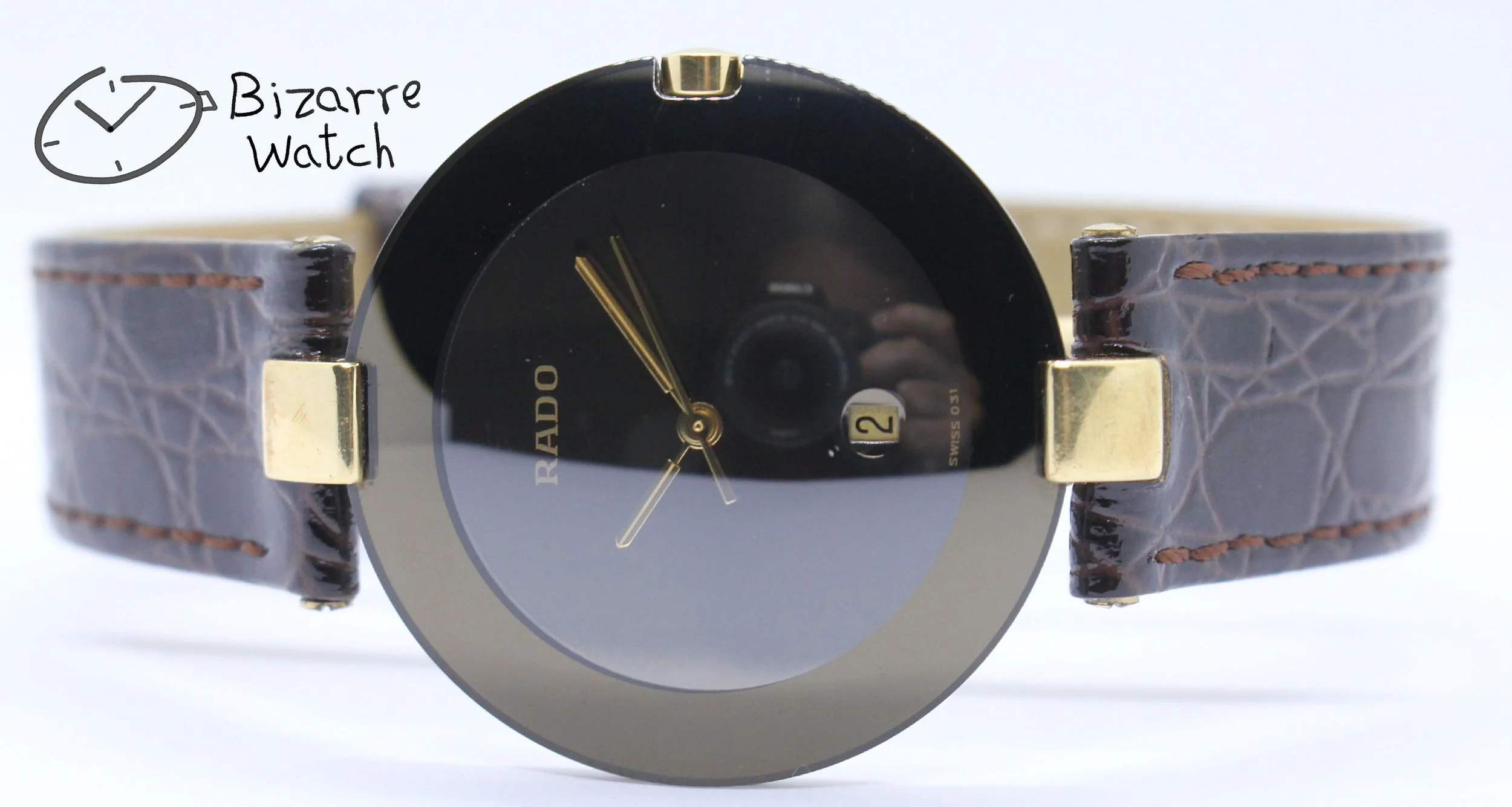 vintage Rado La Coupole 129.3575.4 129.3575.4N 129.4075.4 33mm Domed Brown Sapphire Leather Strap Watch mirror bizarre ladies women men unisex