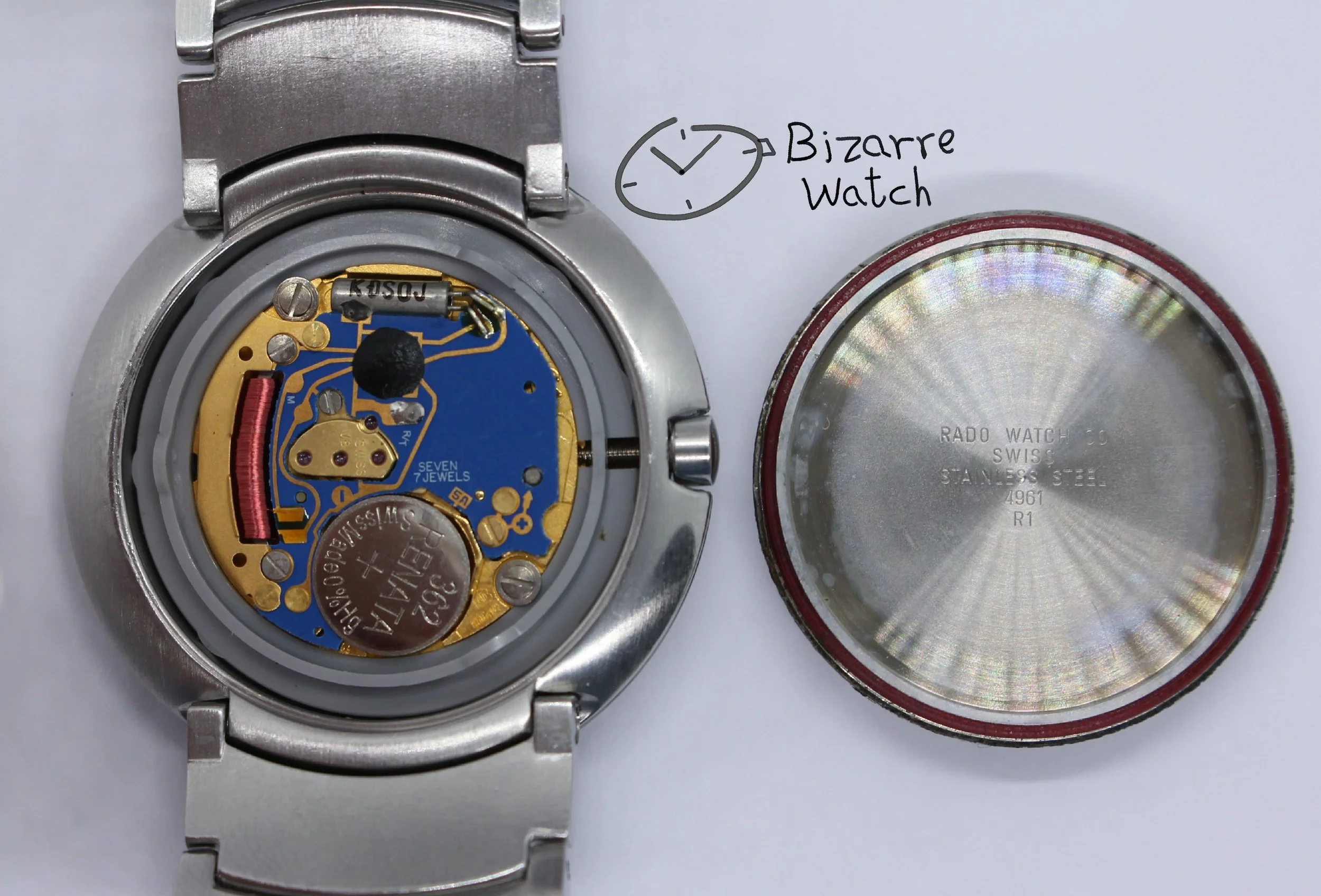 eta 956.412 movement jubile jubilee Jubilé vintage diamonds 129.0531.3 RADO Coupole 129.0531.3 Domed Sapphire Black 33mm Stainless Steel Watch bizarre men women unisex