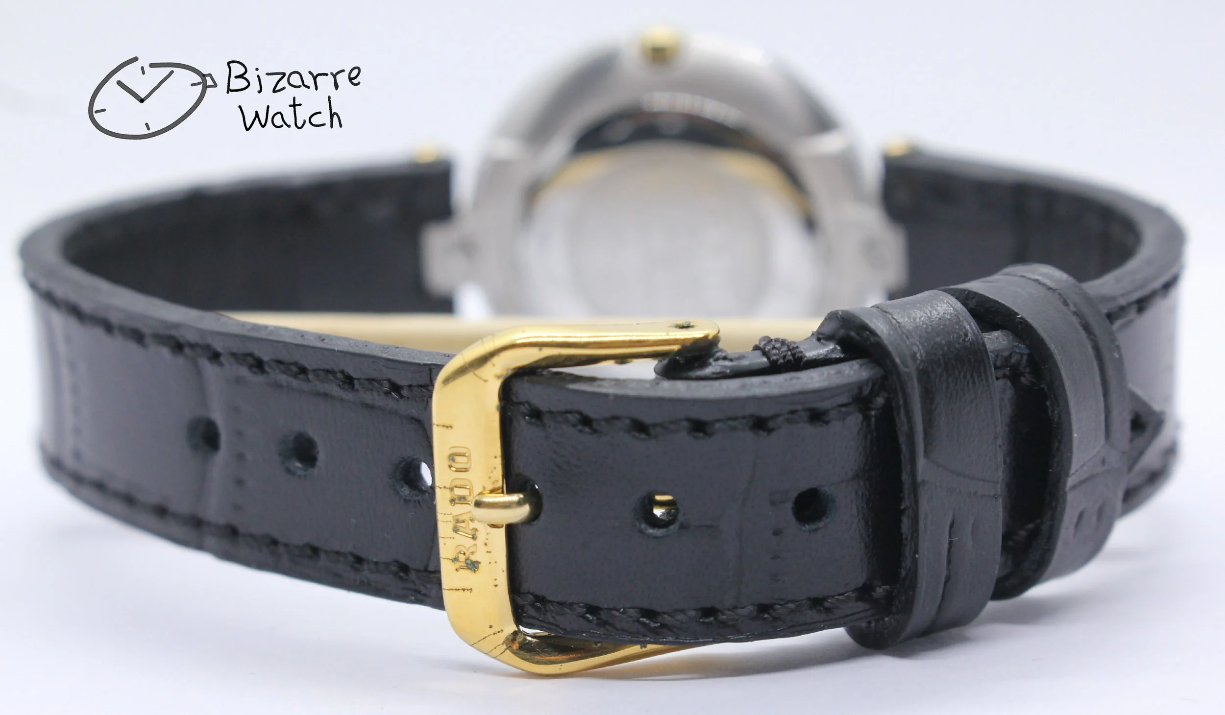 buckle goldplated Vintage Rado La Coupole 129.4075.4 129.4075.4N Genuine Leather Long Strap Watch bizarre bizarrewatch women men unisex