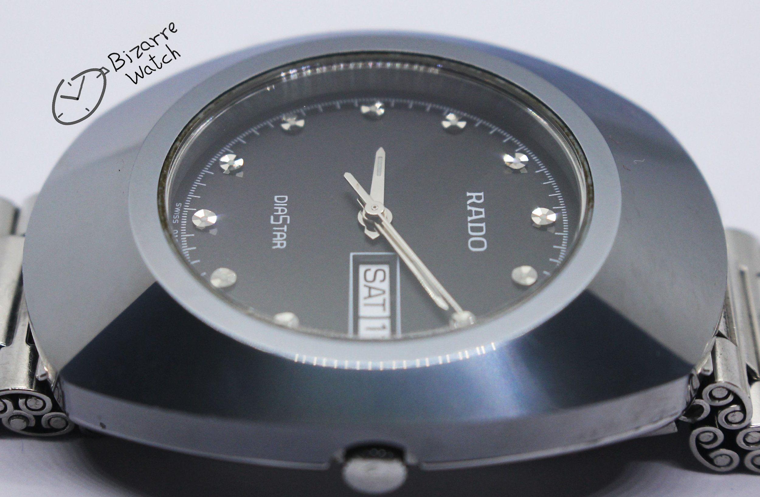 polarised polarized lens view black the new original RADO R12391153 Diastar Scratchproof 114.0391.3 Day Date 35mm Tungsten Carbide Bezel Stainless Steel Bracelet watch men unisex women bizarre
