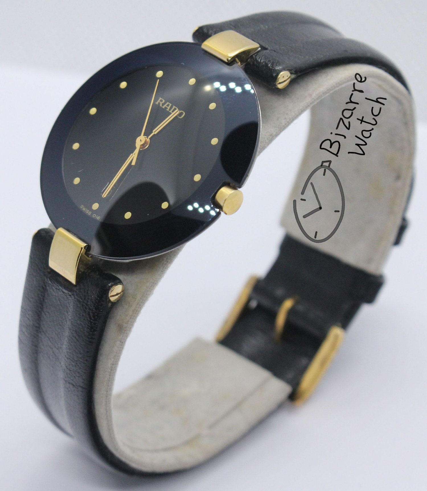 Rado Coupole Black 33mm 129.4075.4N Original Strap New Battery 