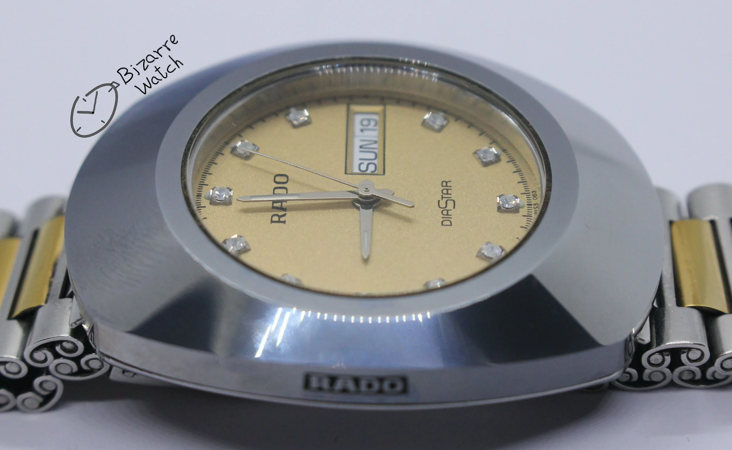 RADO diamond diamonds The Original Diastar Scratchproof 114.0391.3 Day Date 36mm Goldplated Watch men women unisex bizarre yellow