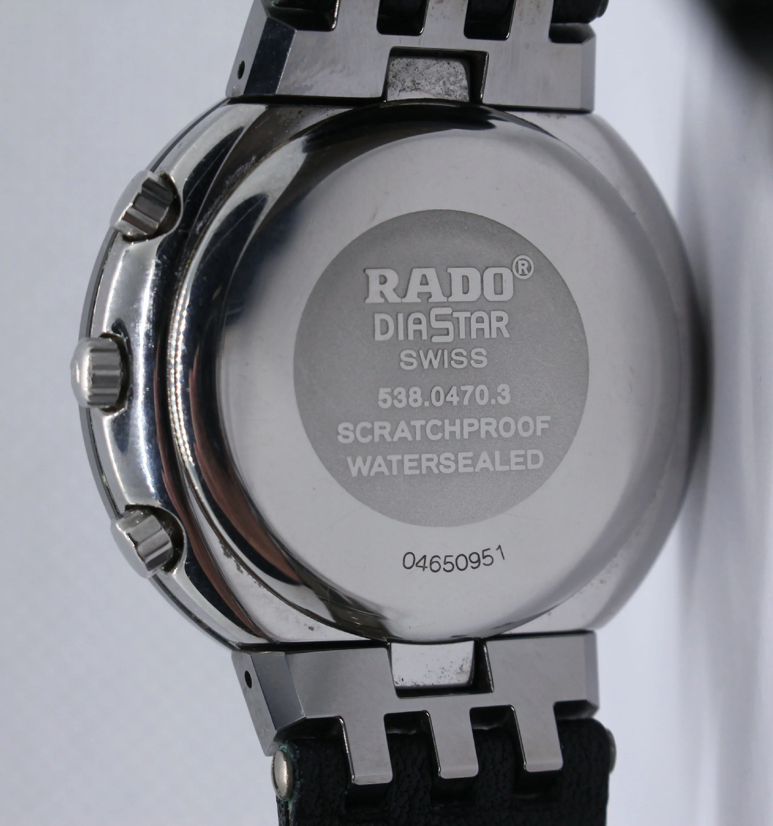 caseback Rado Mini Diamaster diamaster Diastar 34mm Chronograph Tungsten Carbide Red black 538.0470.3 women unisex men bizarrewatch