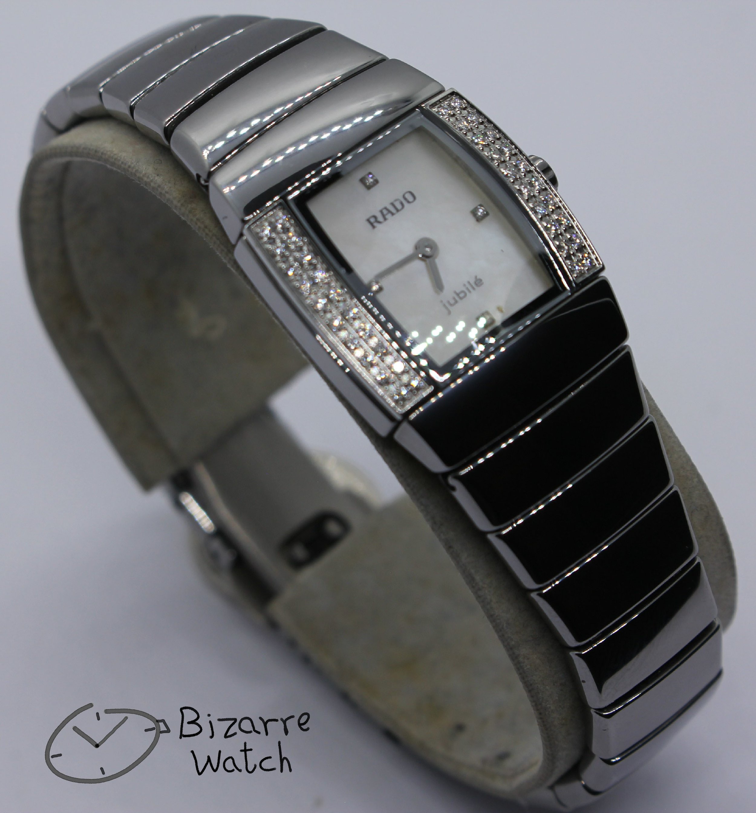Diamond Rado Sintra Jubilé jubilee jubile Mother Of Pearl 22mm 153.0578.3 Ceramic Watch ladies women titanium silver bizarre