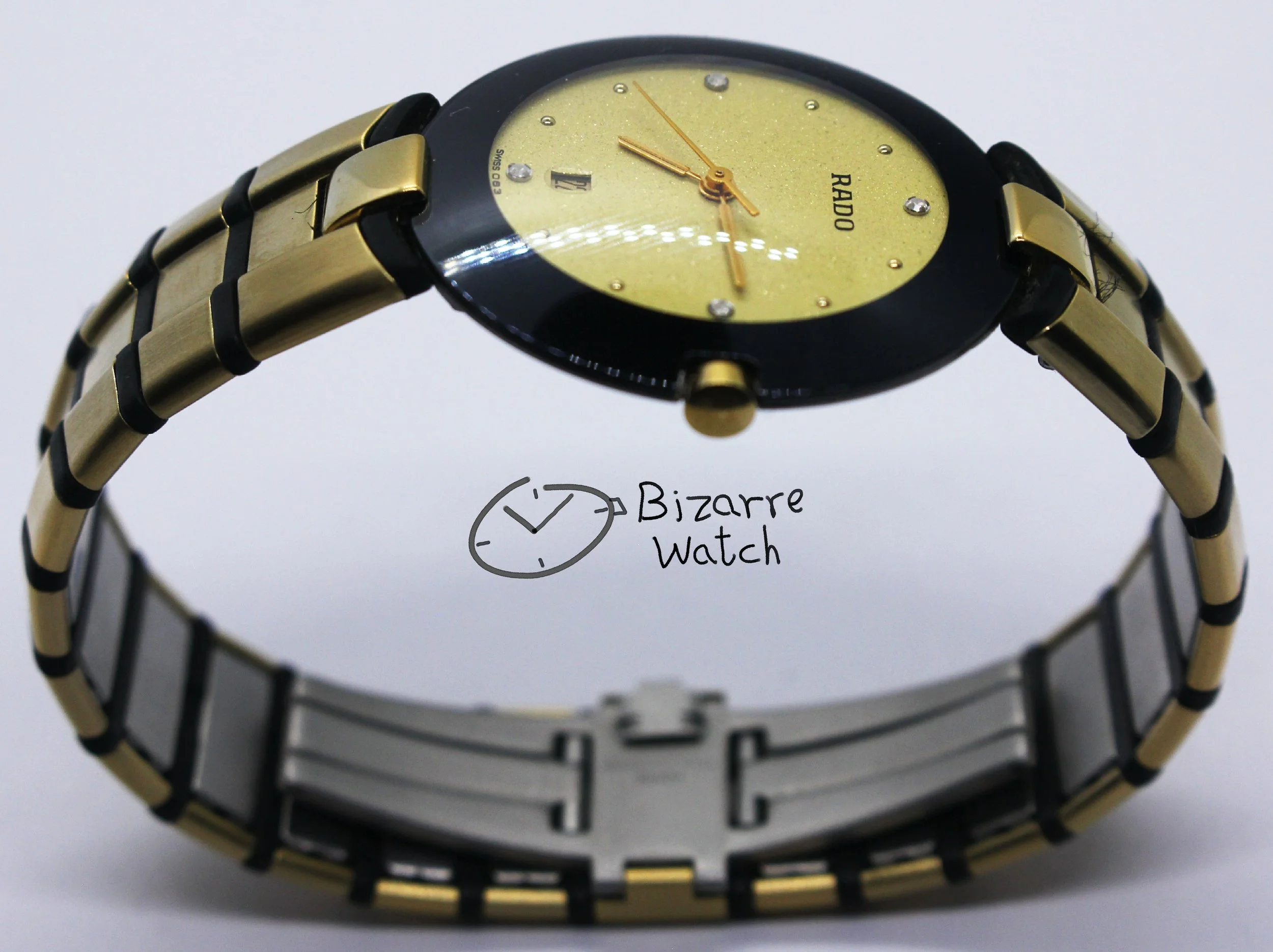 polarised polarized lens view vintage RARE Rado La Coupole 129.4075.4 gold plated goldplated Steel Rubber Bracelet Watch men women unisex bizarre