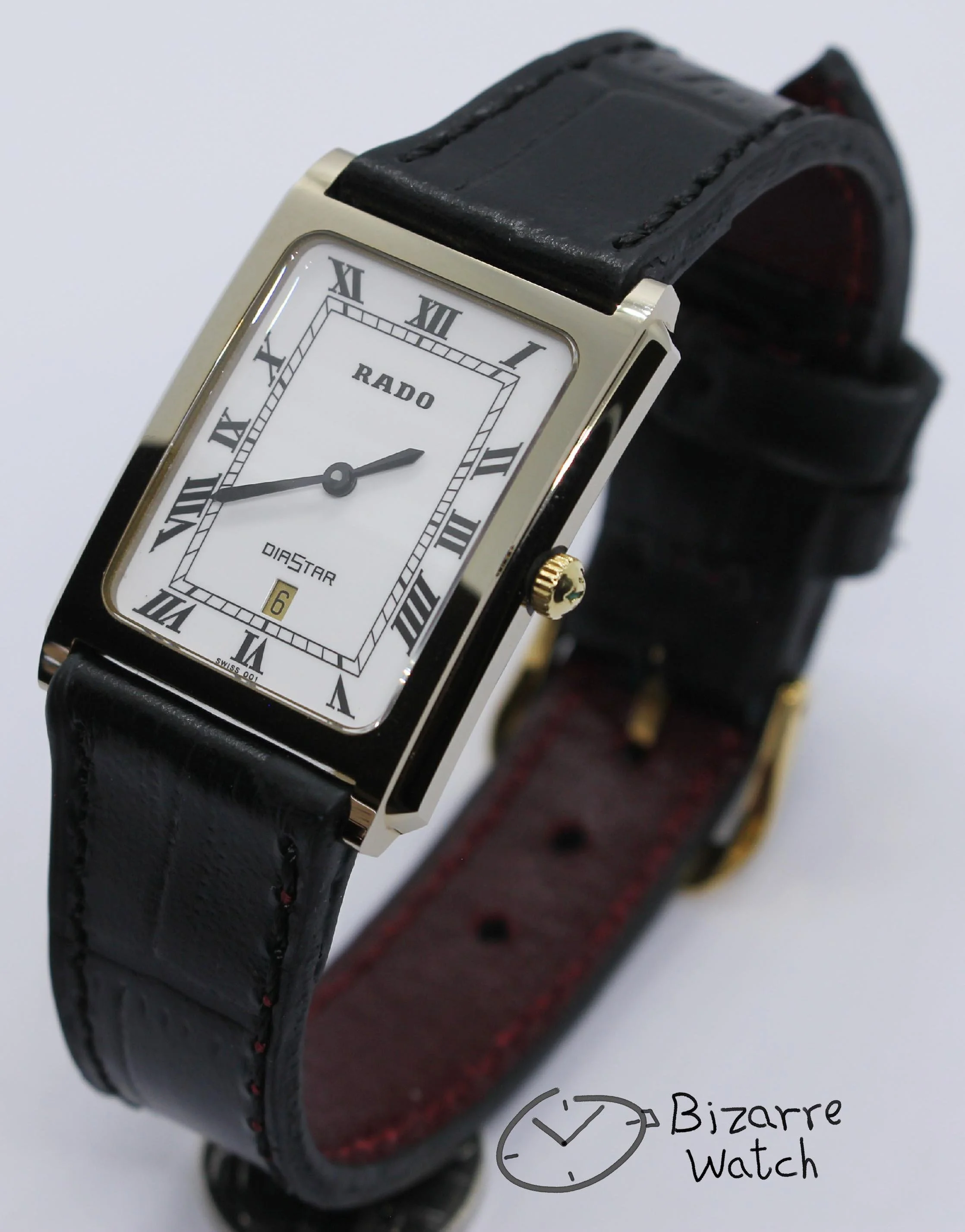 160.0394.3 vintage roman numerals date Scratchproof 26mm Rado Diastar Tungsten case Genuine Leather Watch men women unisex bizarre