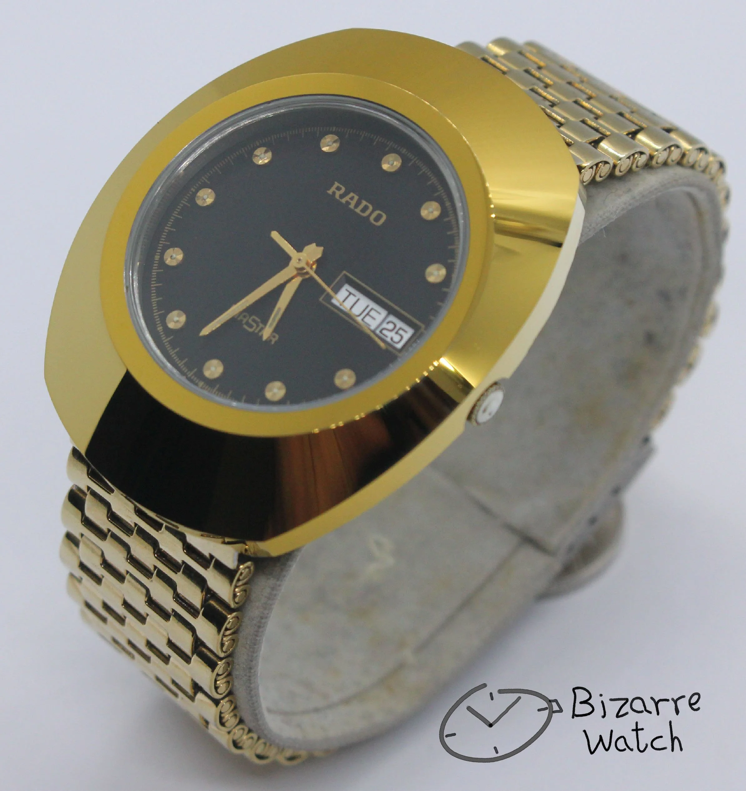 RADO The Original Diastar Scratchproof 114.0393.3 Day Date 36mm Goldplated Watch bizarrewatch bizarre men unisex women