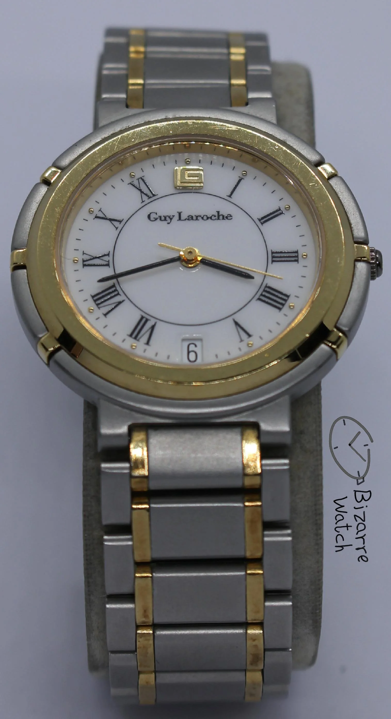 laroche Vintage Goldplated Guy La Roche ETA 955.414 176 4023 Stainless Steel Bracelet Watch women men unisex