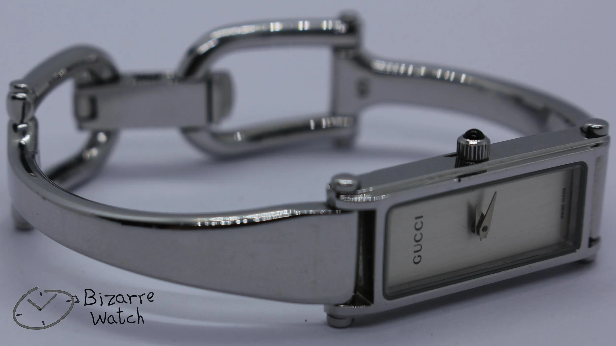 1500 vintage Ladies GUCCI 1500L Silver Dial Stainless Steel Watch women bizarre