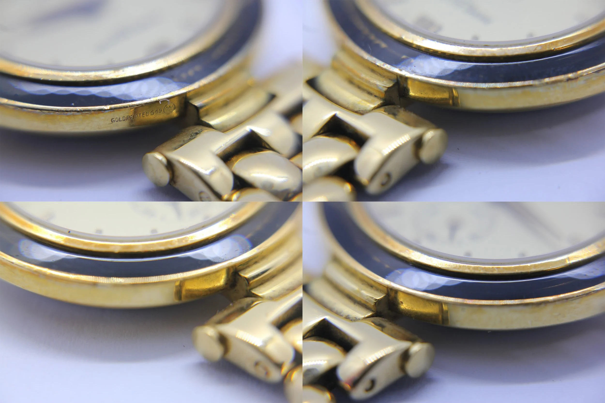 four corners hallmark gold plating plated micron 10 small seconds Vintage Ladies Goldplated Pierre Balmain Subsecond Hand Watch