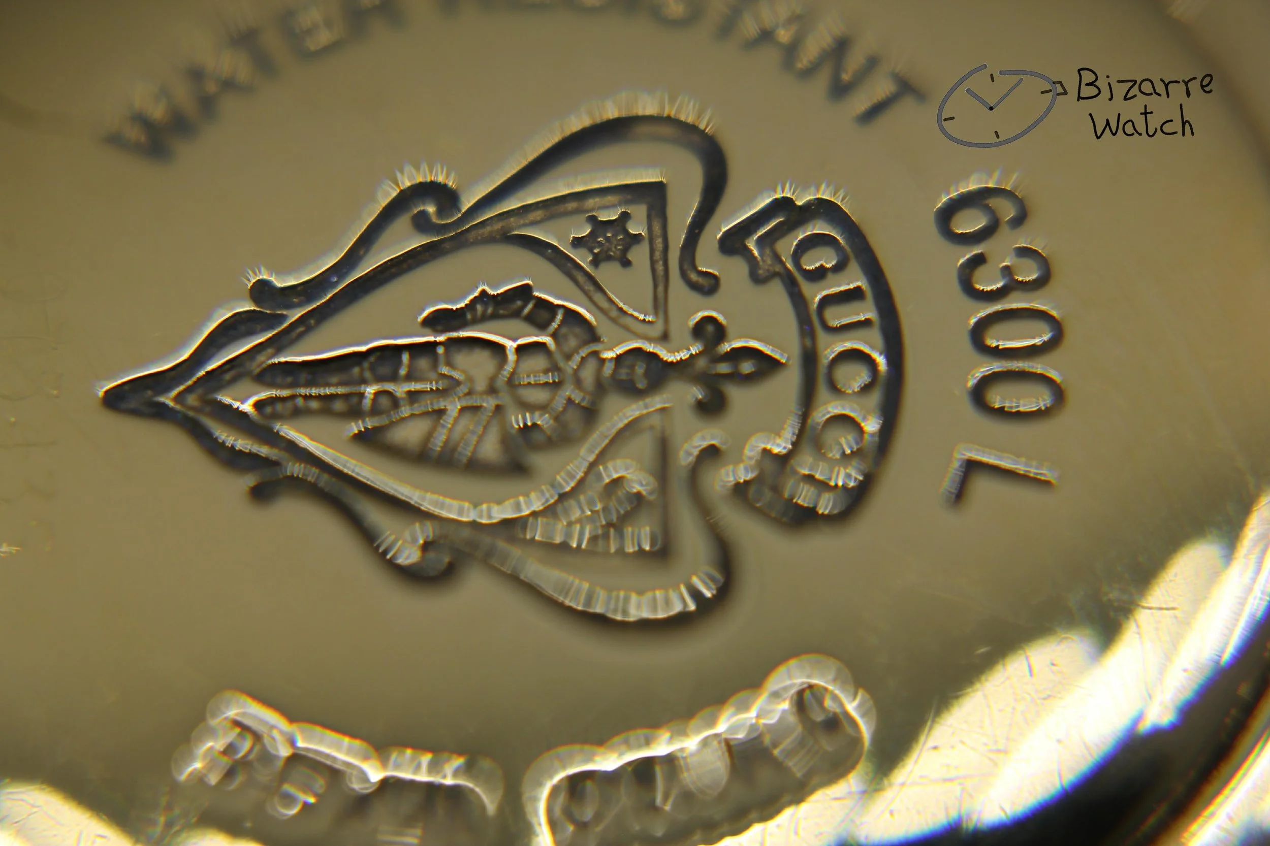 caseback 6300 6800 6800L Vintage Ladies gold plated Goldplated GUCCI 6300L White Dial Brown Strap Watch women bizarre