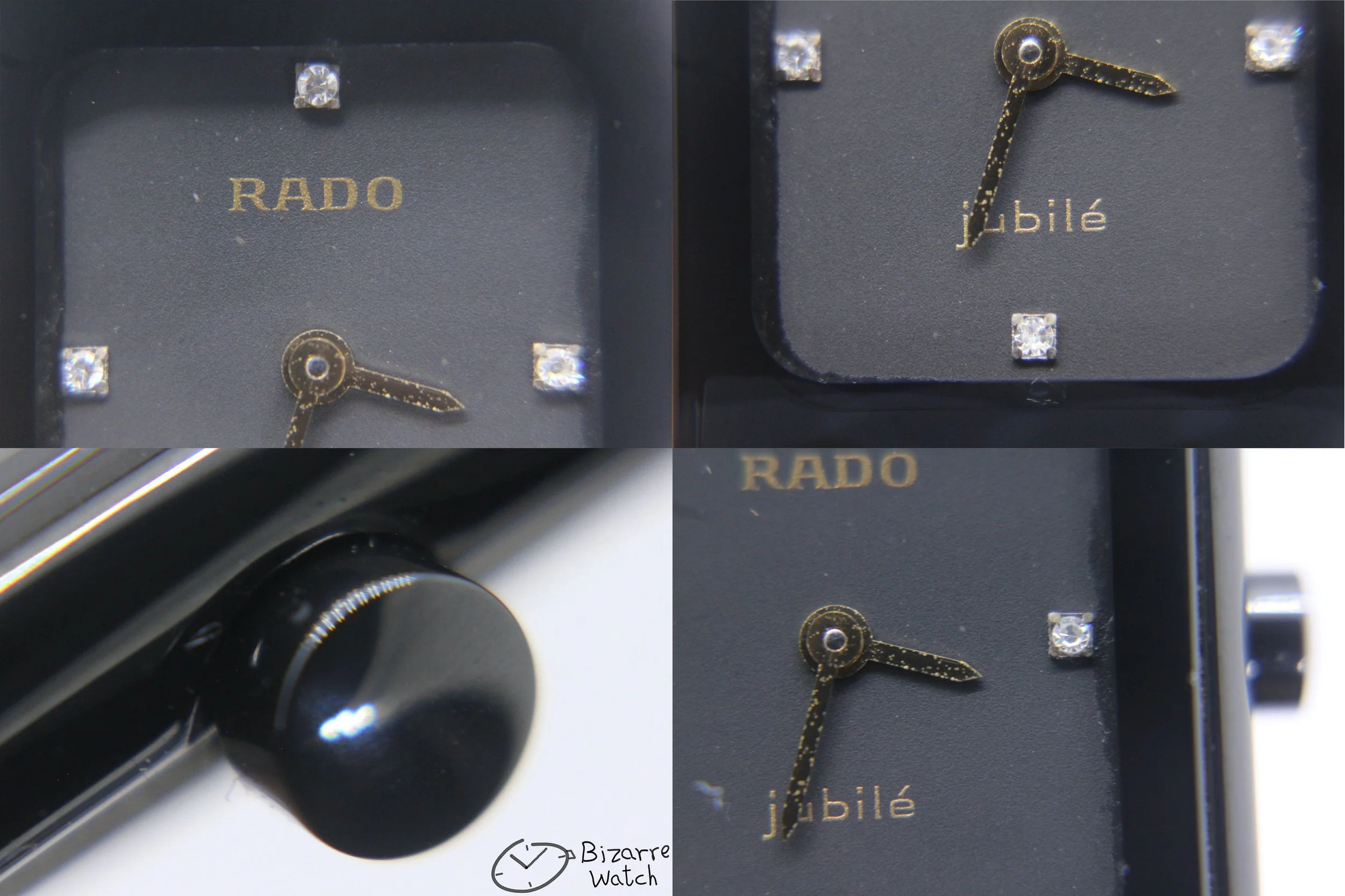 dial 071 hands logo jubile vintage 4 Diamonds Scratchproof Rado Ceramica Jubilé Diastar 963.0350.3 Black Ceramic Watch women ladies preowned used