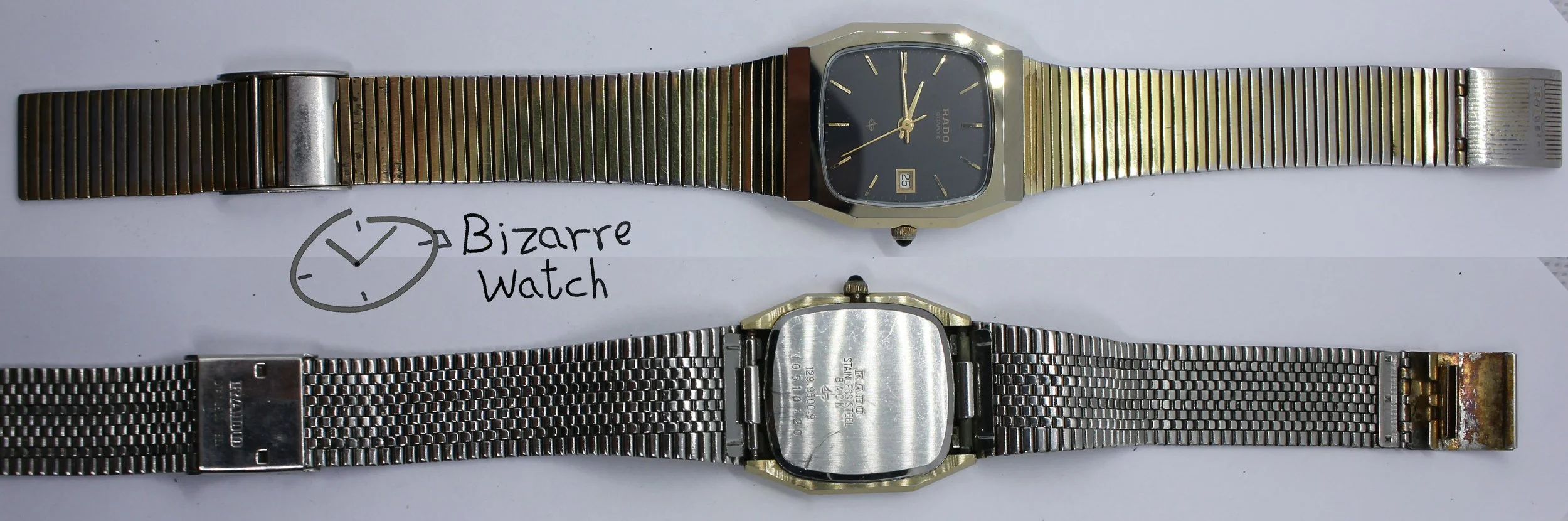 band links goldplated gold plated bracelet Vintage Scratchproof Rado Diastar 129.9500.9 Tunsgten Carbide Goldplated Watch men women unisex pre-owned pre-owned bizarre