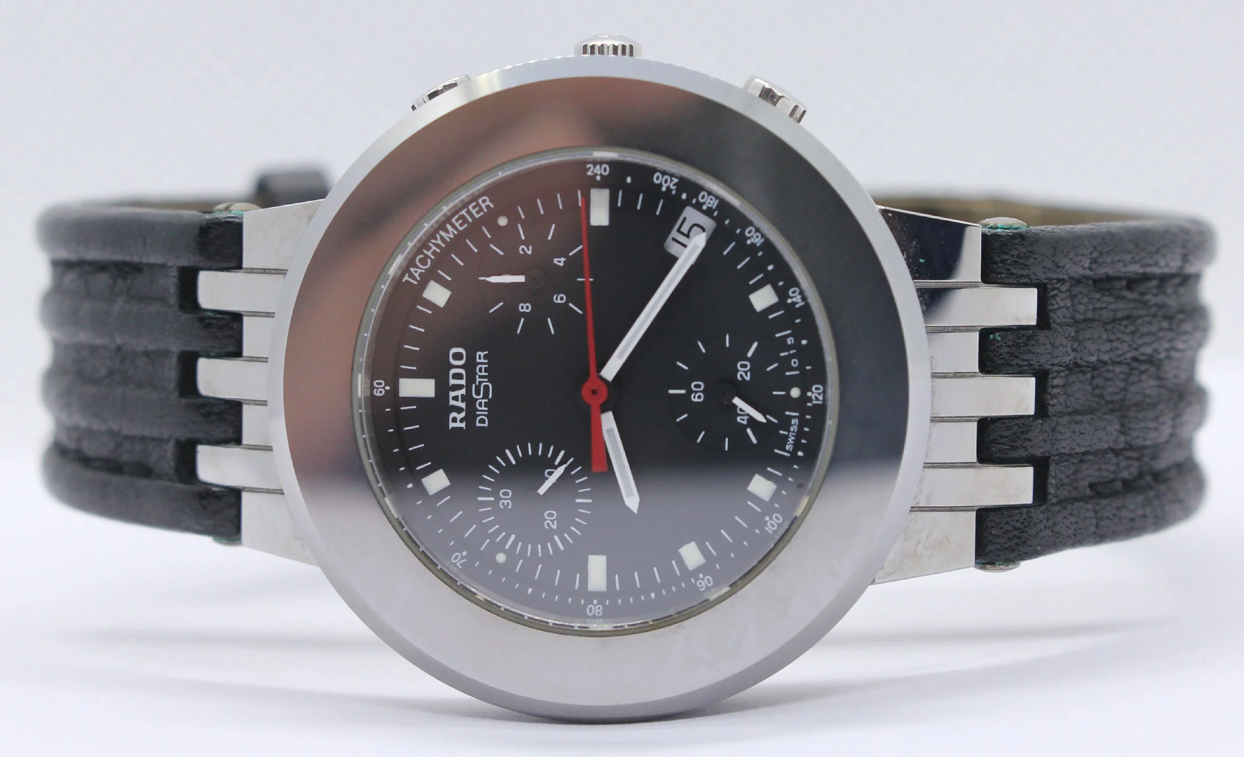 Rado Mini Diamaster diamaster Diastar 34mm Chronograph Tungsten Carbide Red black 538.0470.3 women unisex men bizarrewatch