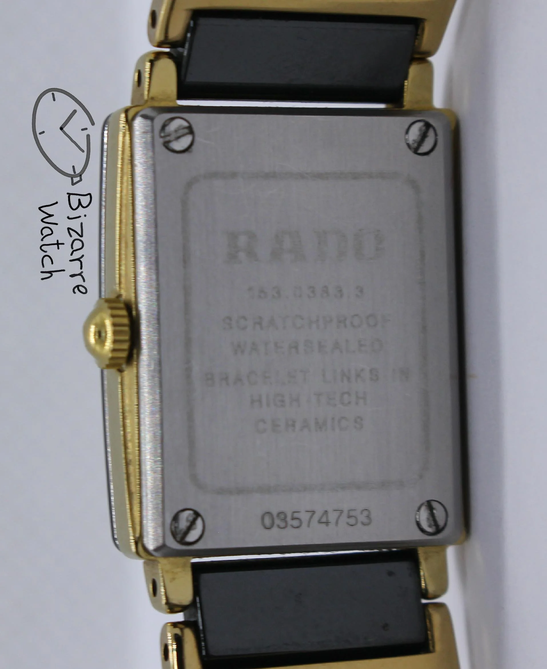 caseback vintage diamond Ladies Rado Jubilé Scratchproof Black Ceramic Diastar Integral 153.0383.3 Watch bizarre