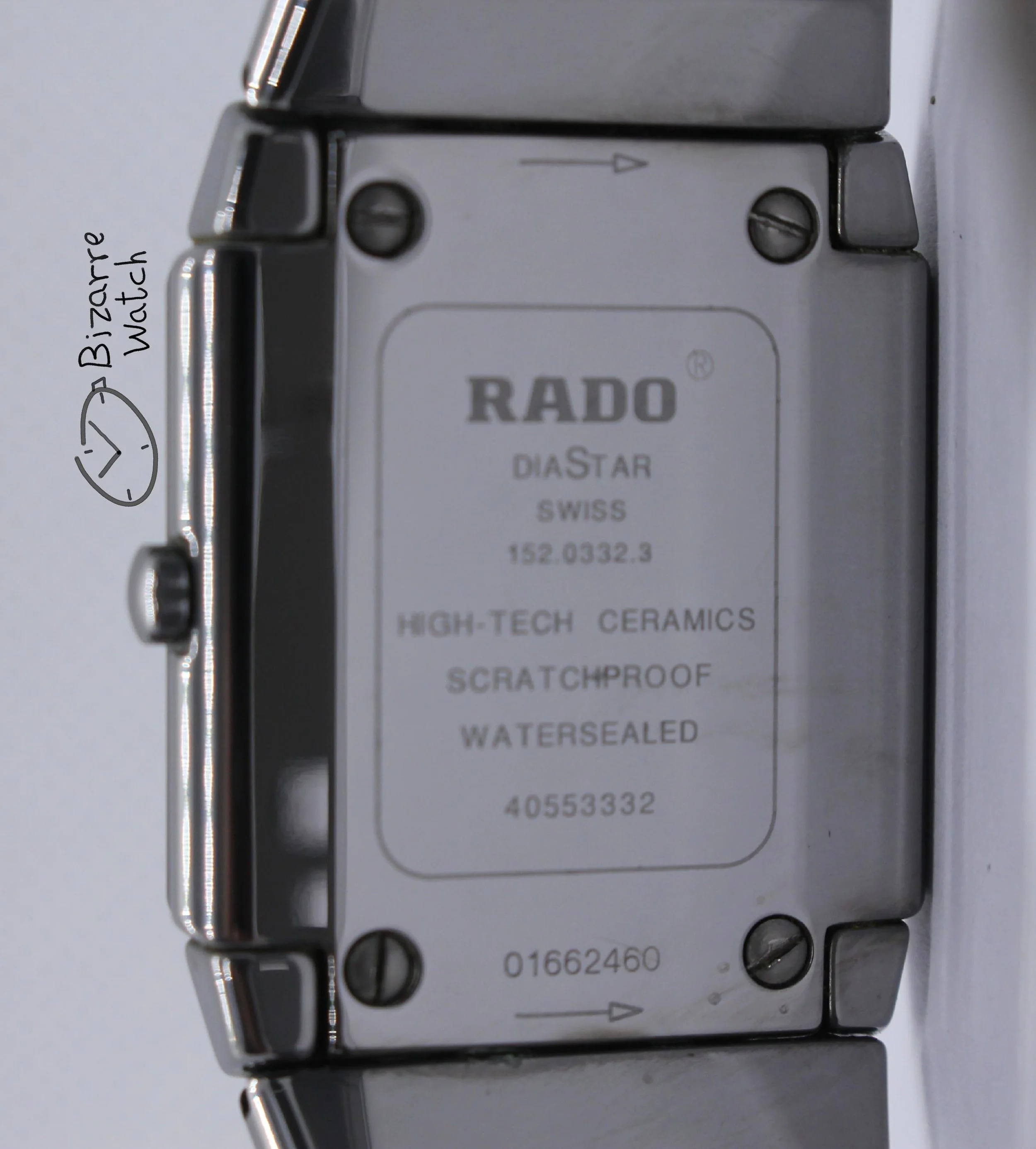 caseback vintage scratchproof Rado Diastar Sintra 29mm Silver 152.0332.3 Ceramic Titanium Watch bizarre women men unisex