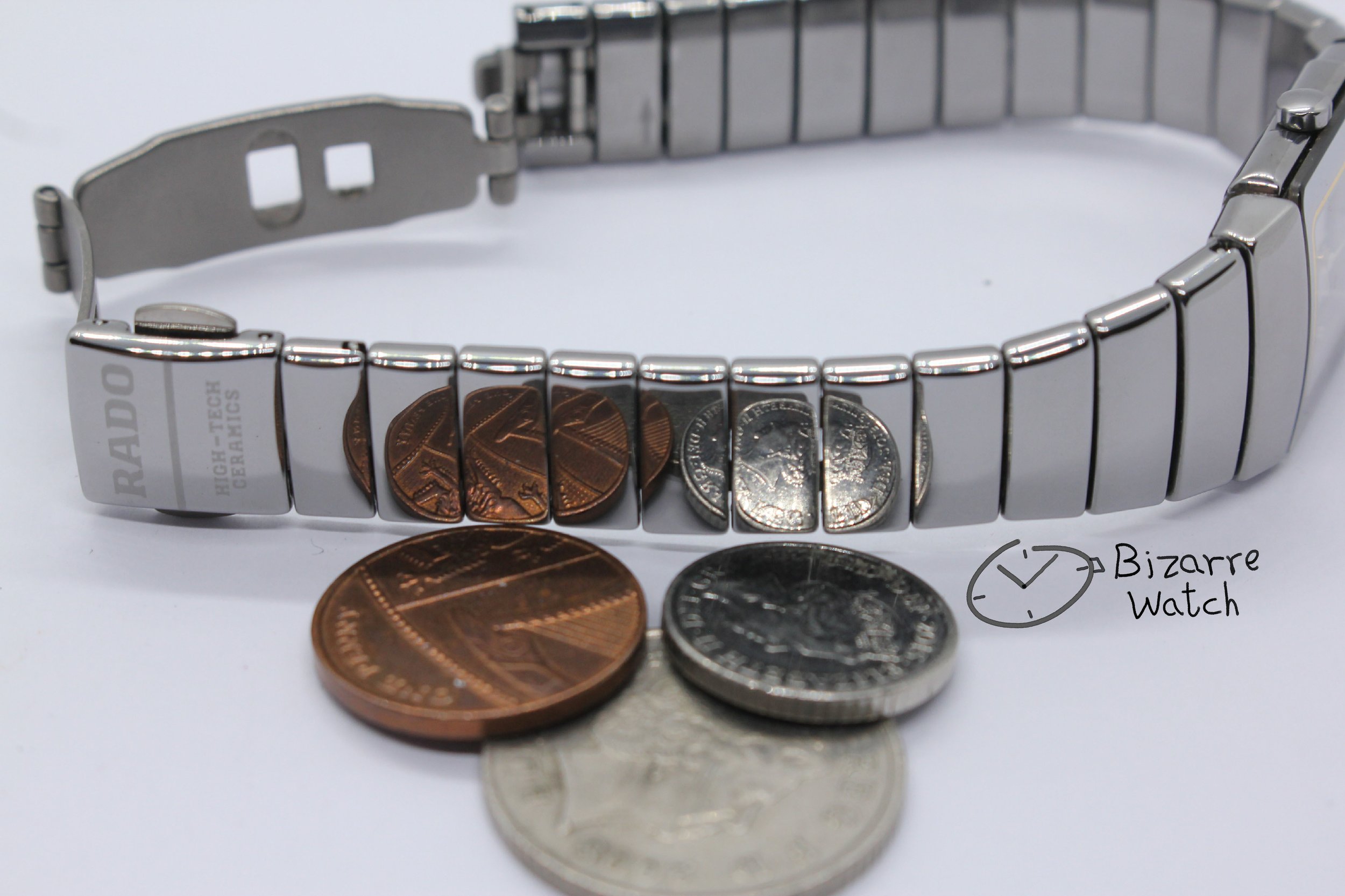 links bracelet mirror coin refection Jubilé diamond Diamonds Rado Diastar Sintra Jubile jubiee 21mm Silver 153.0334.3 Ceramic Watch ladies women bizarre bizarrewatch