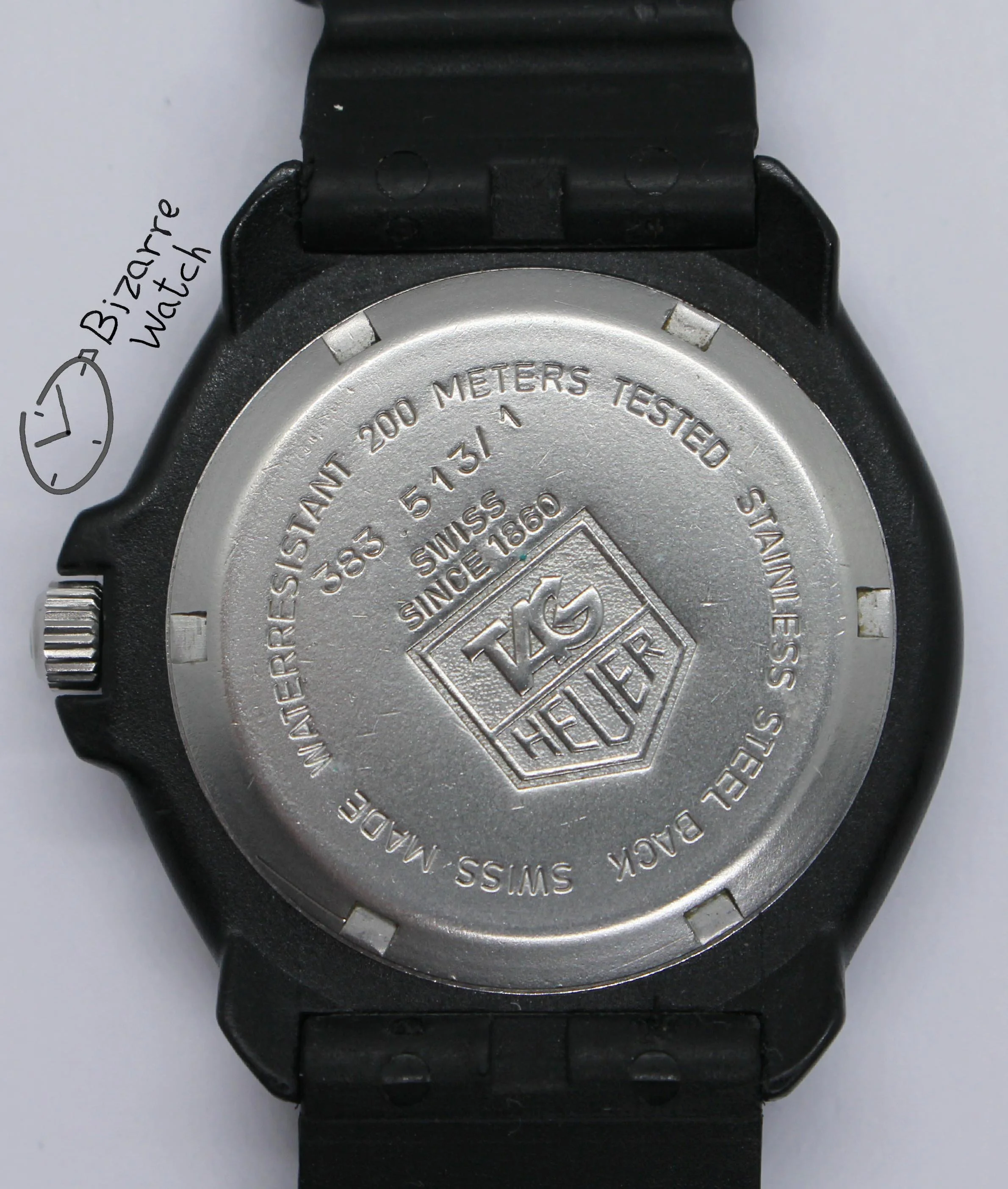 caseback vintage TAG HEUER Formula 1 200M All Black With Date 383.513 383.513/1 Watch men unisex rubber