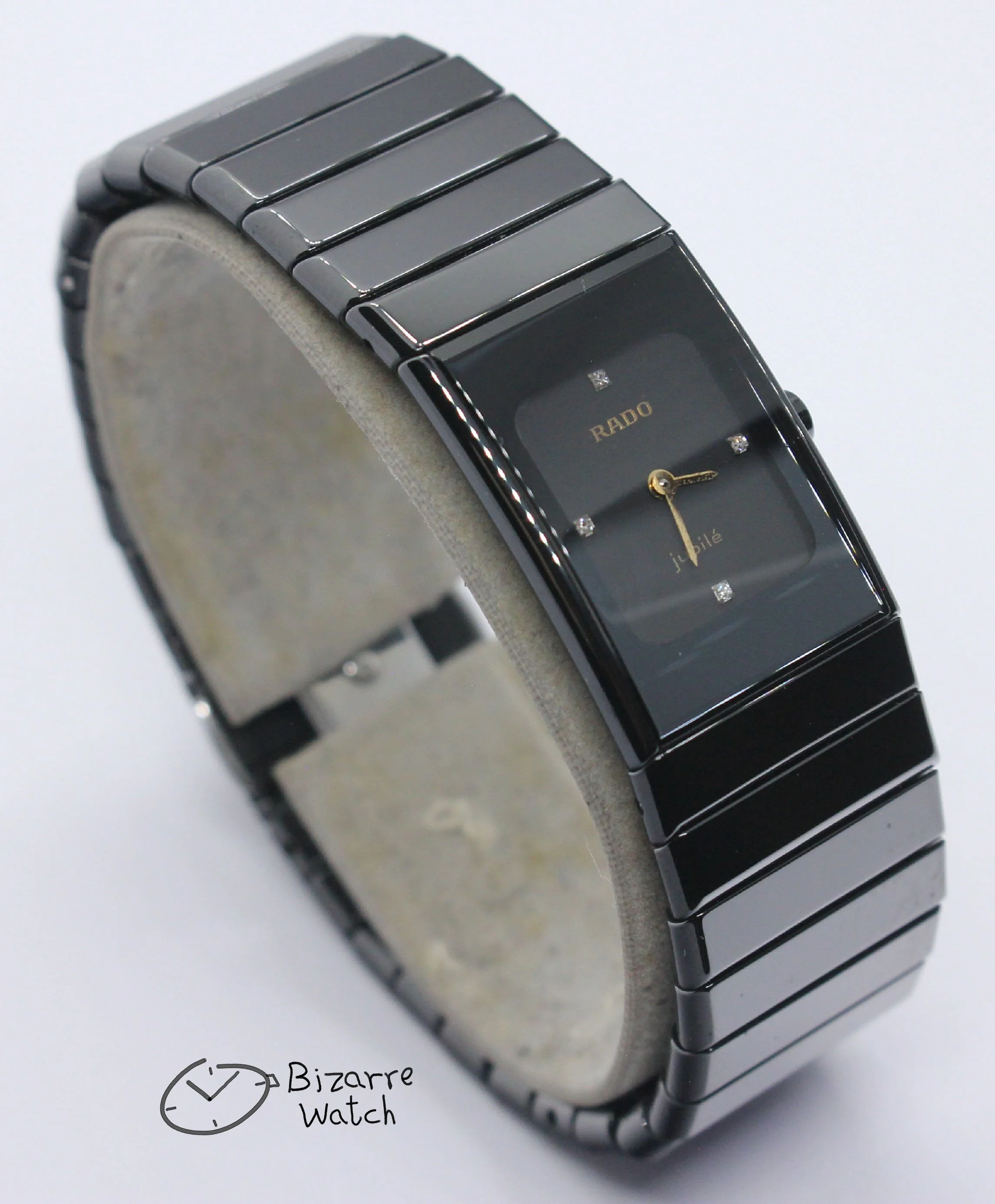 jubile vintage 4 Diamonds Scratchproof Rado Ceramica Jubilé Diastar 963.0350.3 Black Ceramic Watch women ladies preowned used