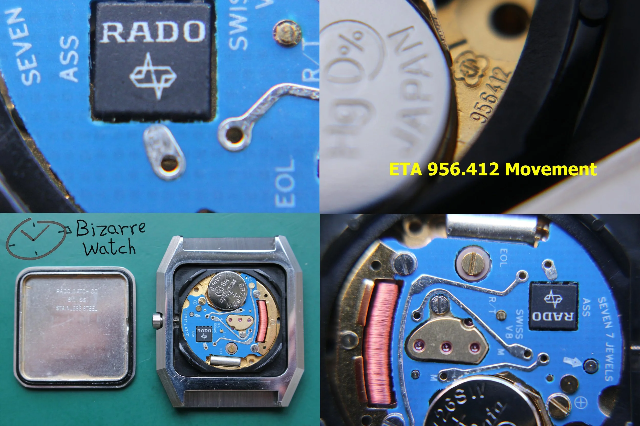 logo gasket eta movement 956.412 rare black diamond silver Vintage Scratchproof Rado Diastar 129.0292.3 Tungsten Mirror Finish Unisex Watch men women