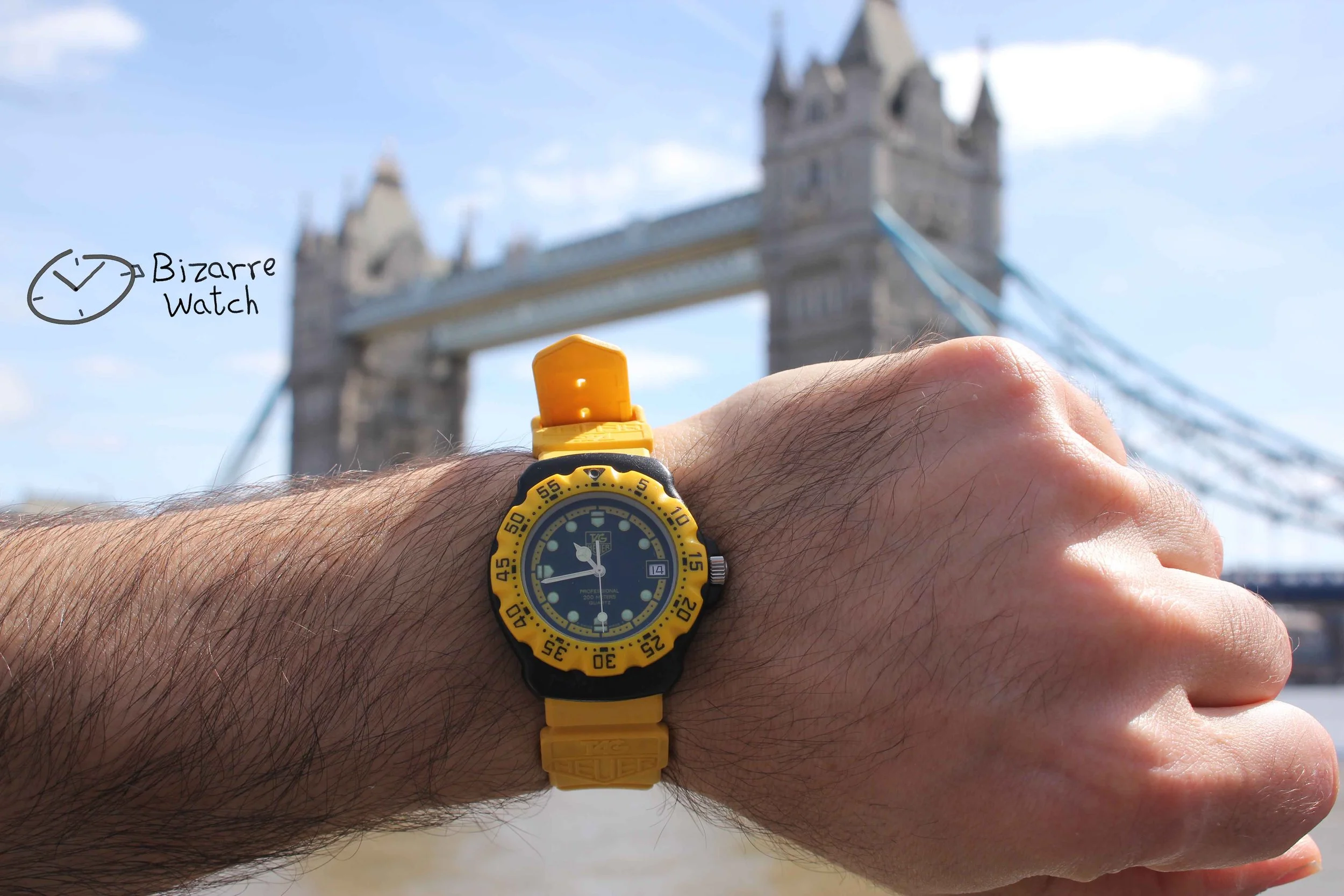 tower bridge london Vintage TAG HEUER Formula 1 200M Yellow Black 380.513 380.513/1 Yellow Watch men unisex women ladies gents bizarre